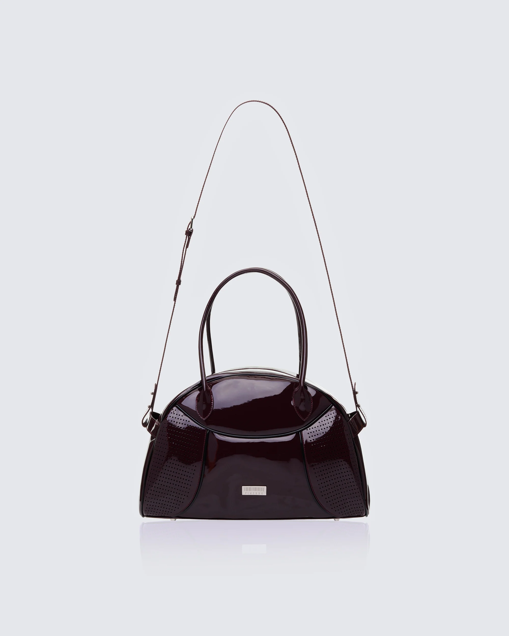 Belladonna Burgundy Perforated Bowling Bag - Image 4