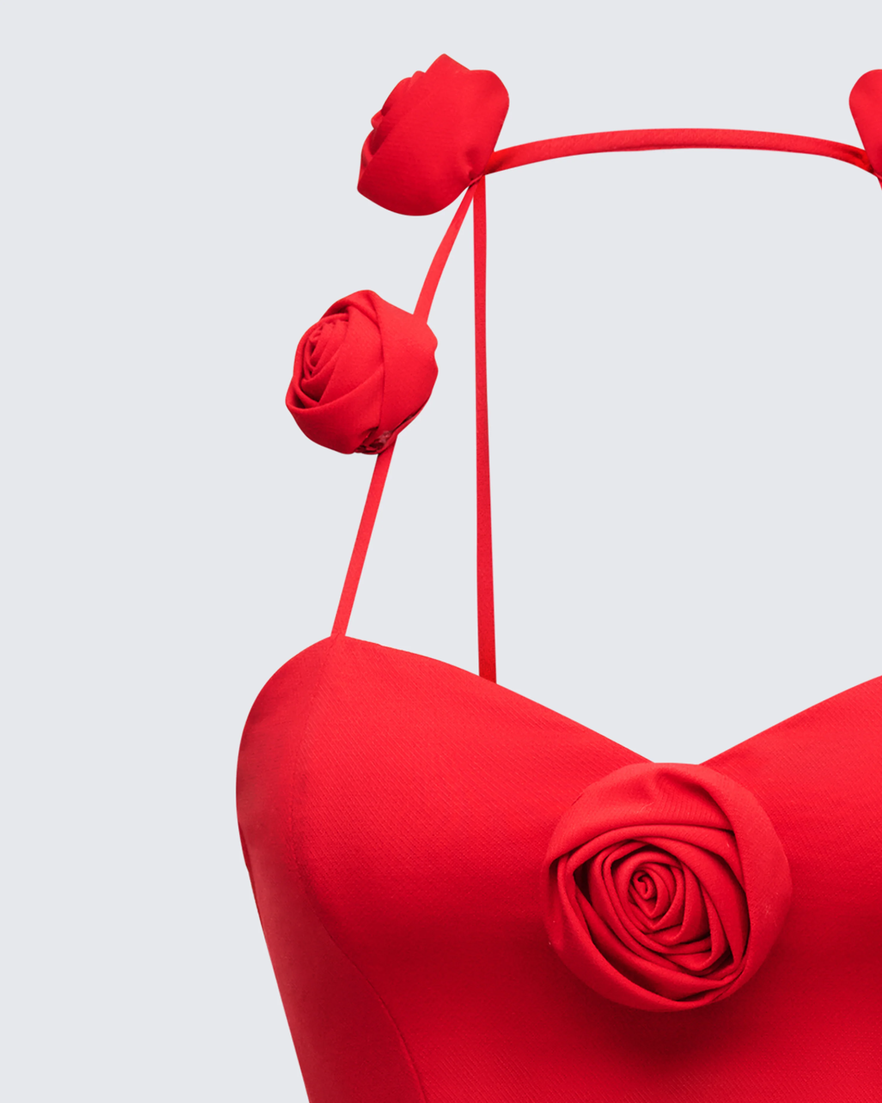 Bellerose Red Rose Detail Halter Corset Top - Image 6