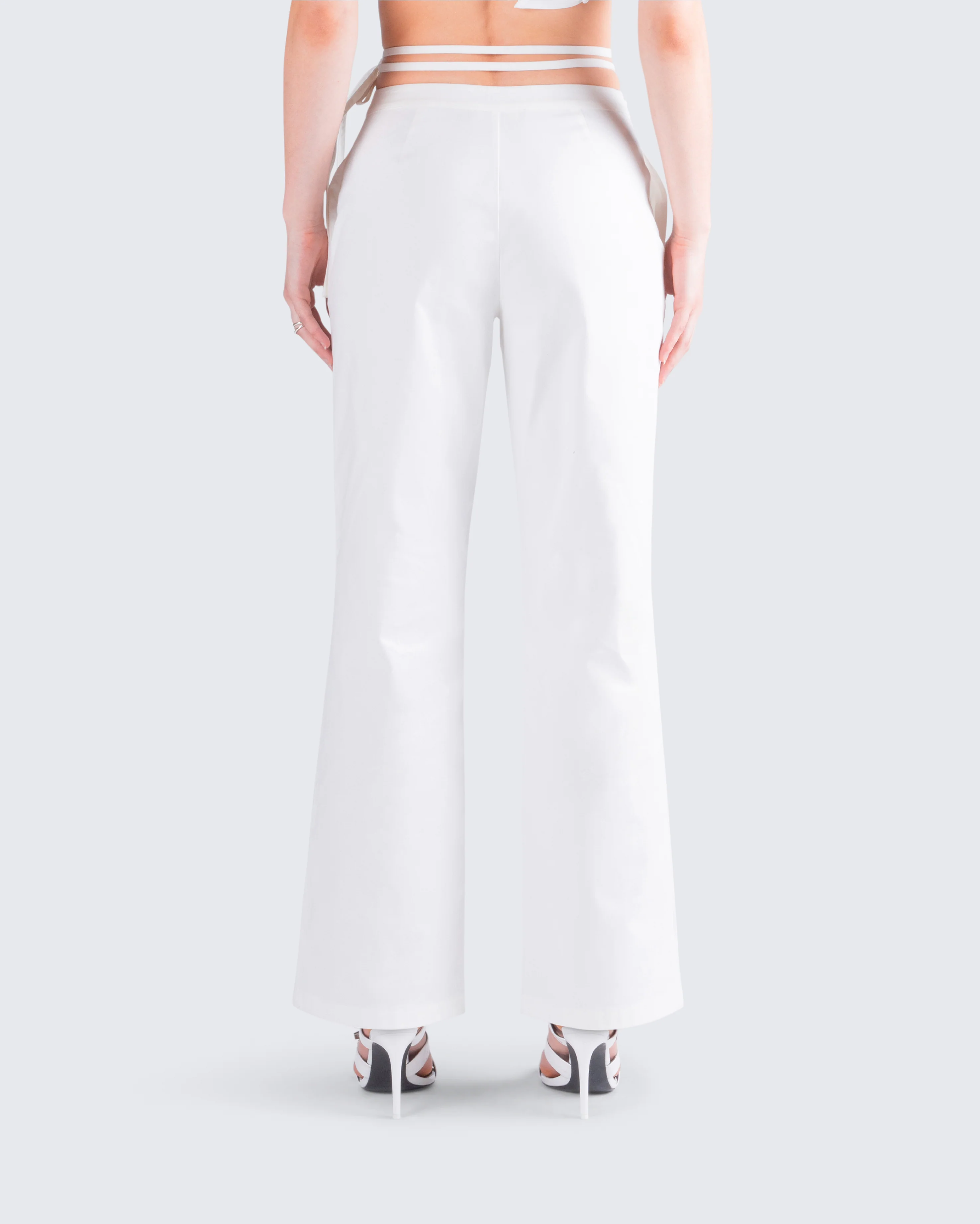 Bessie Ivory Low Rise Tie Pant - Image 5