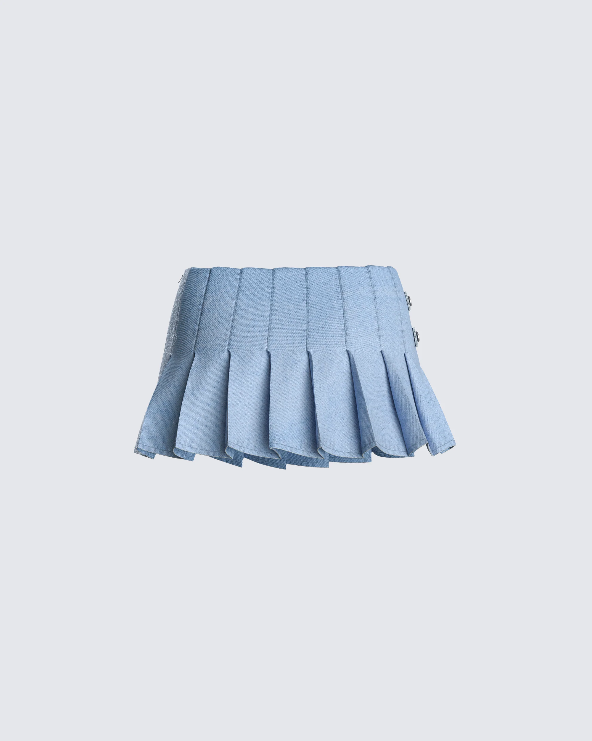Beverly Denim Pleated Skirt - Image 3
