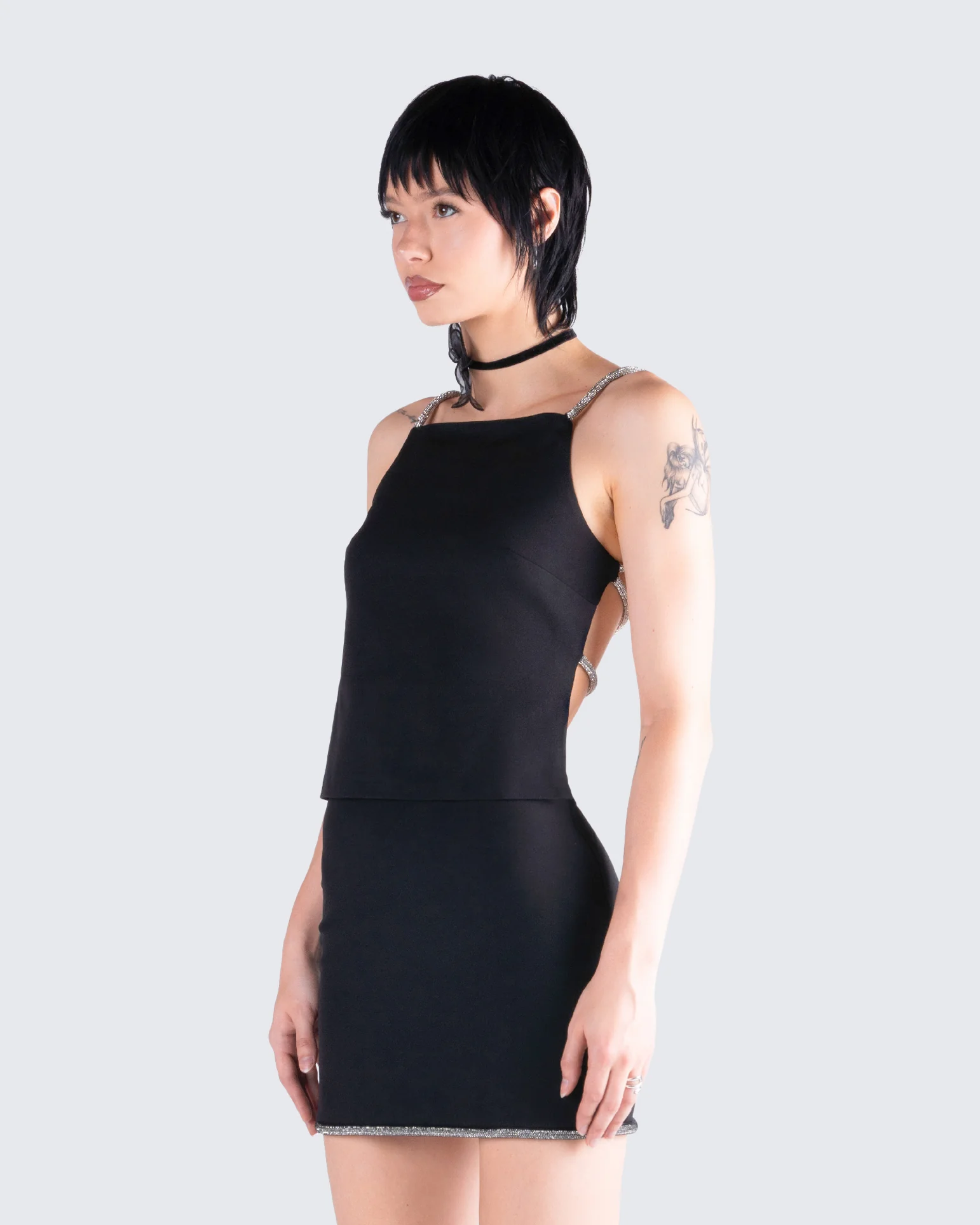 Birgit Black Rhinestone Top - Image 5