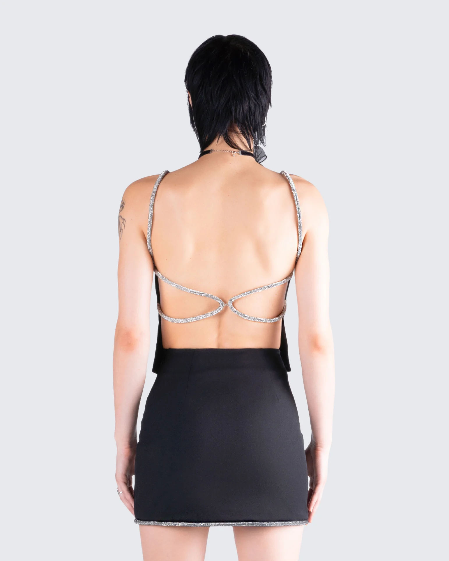 Birgit Black Rhinestone Top - Image 7