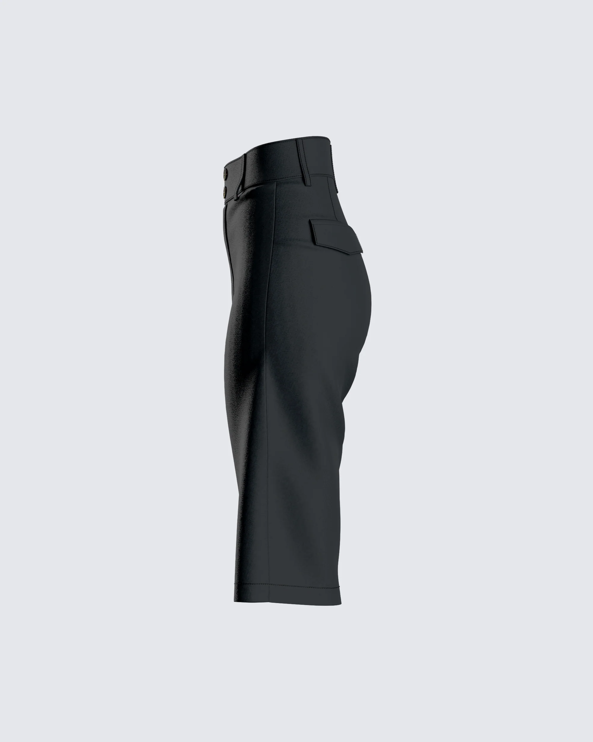 Birna Black Crepe Bermuda Shorts - Image 2