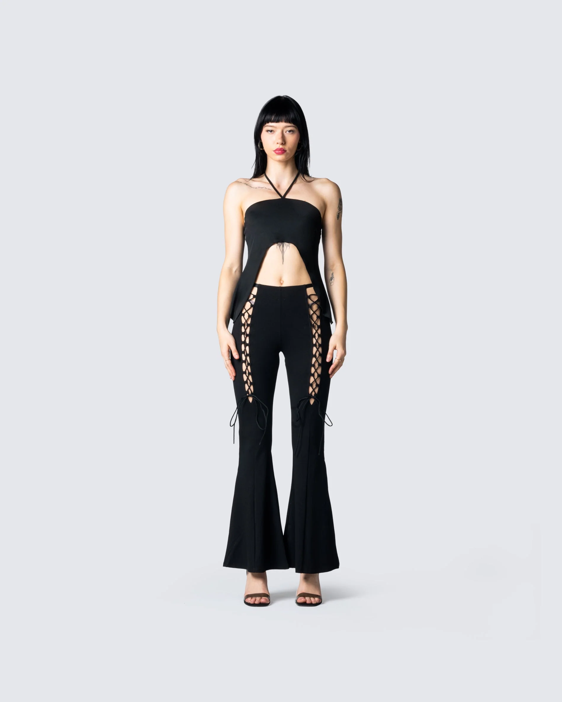 Brady Black Lace Up Pant - Image 2