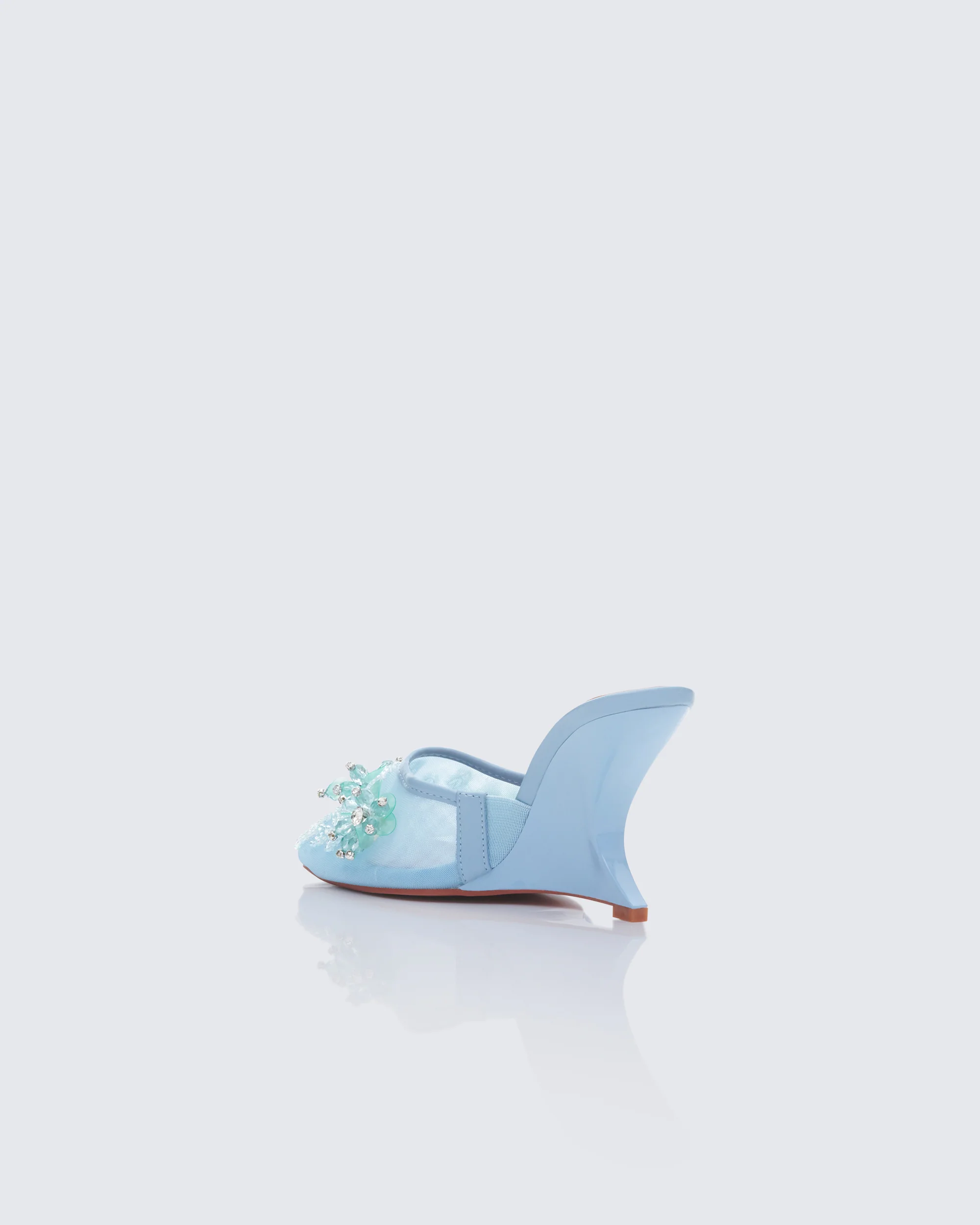 Brandi Blue Mesh Wedge Sandal - Image 3