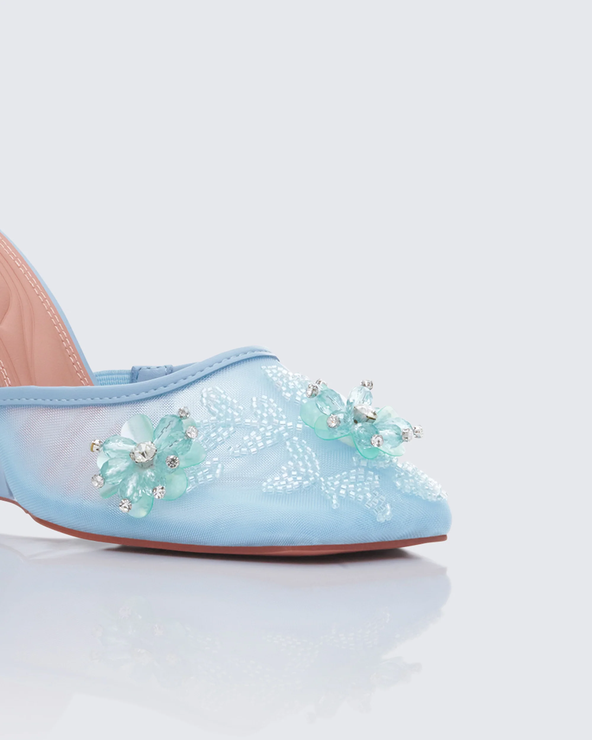 Brandi Blue Mesh Wedge Sandal - Image 4