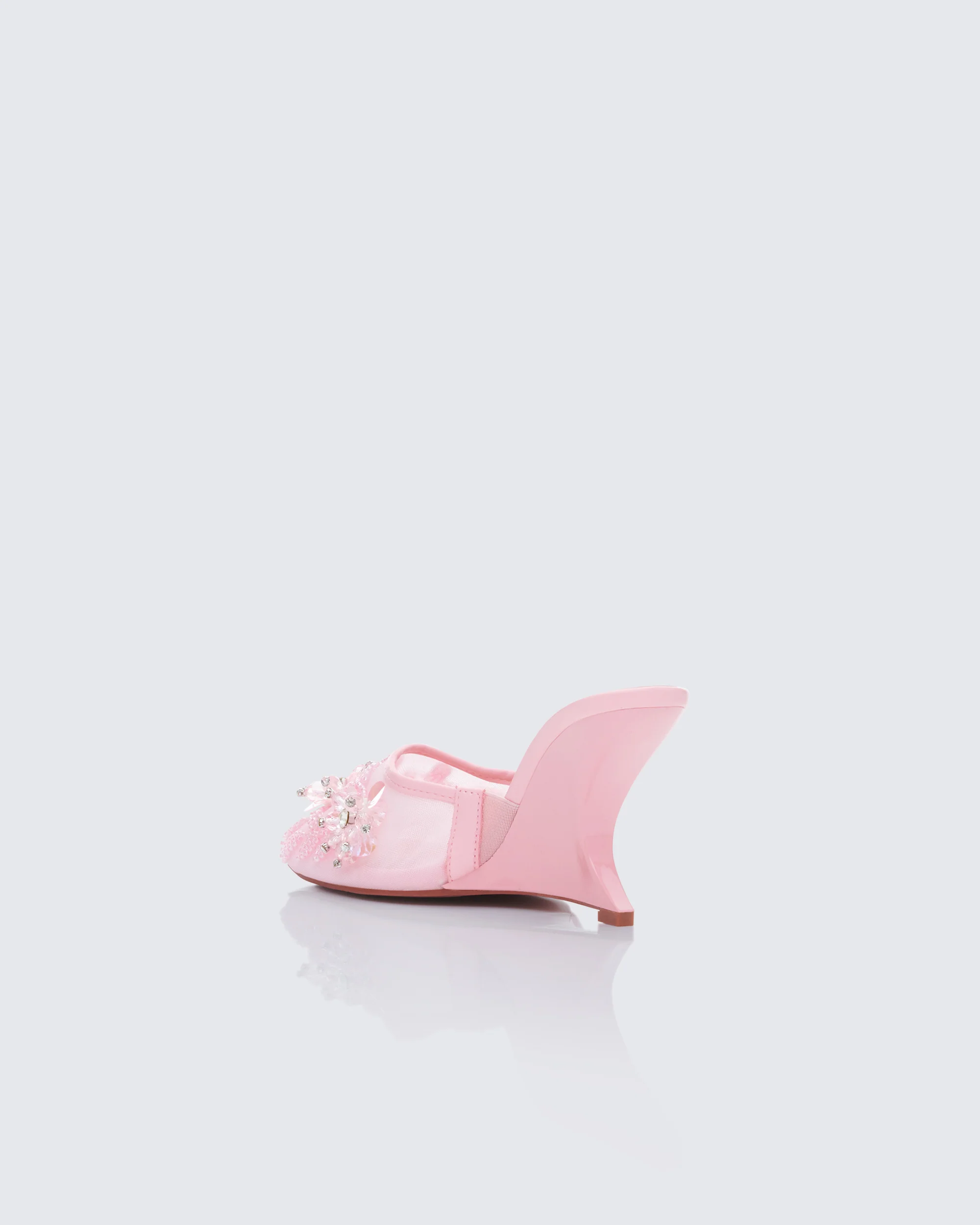 Brandi Pink Mesh Wedge Sandal - Image 3