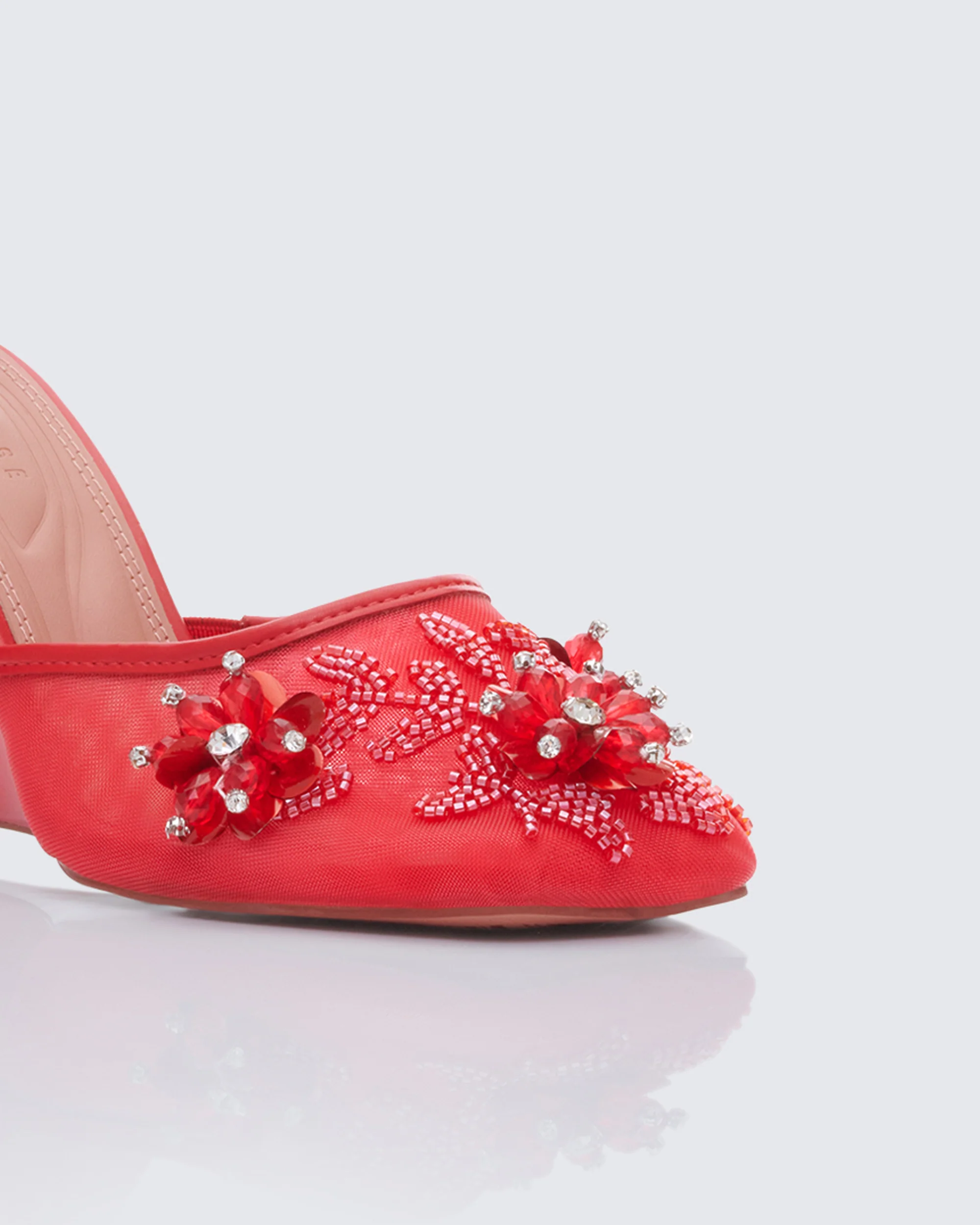 Brandi Red Mesh Wedge Sandal - Image 4