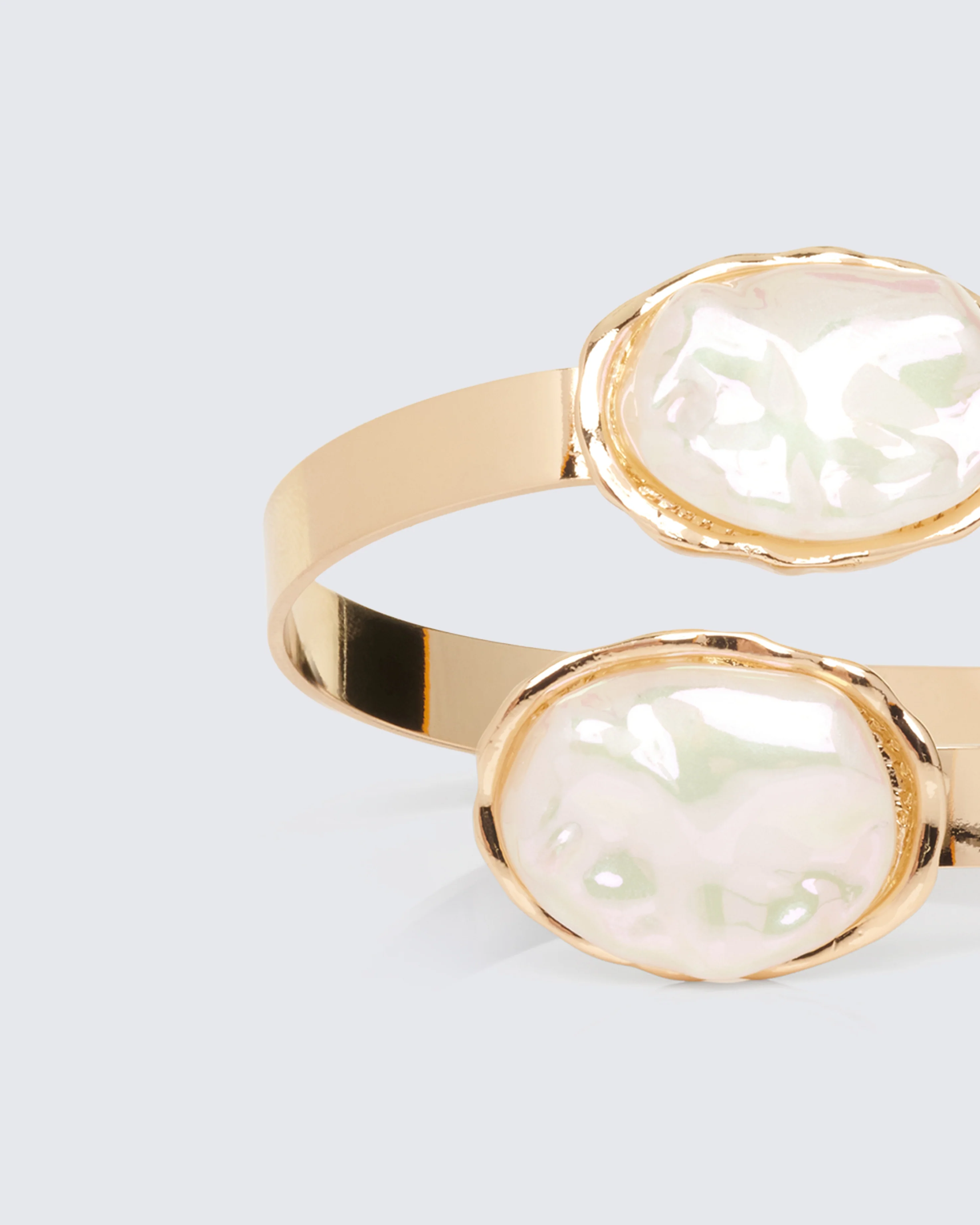 Brenda Gold Inlaid Pearl Cuff - Image 3