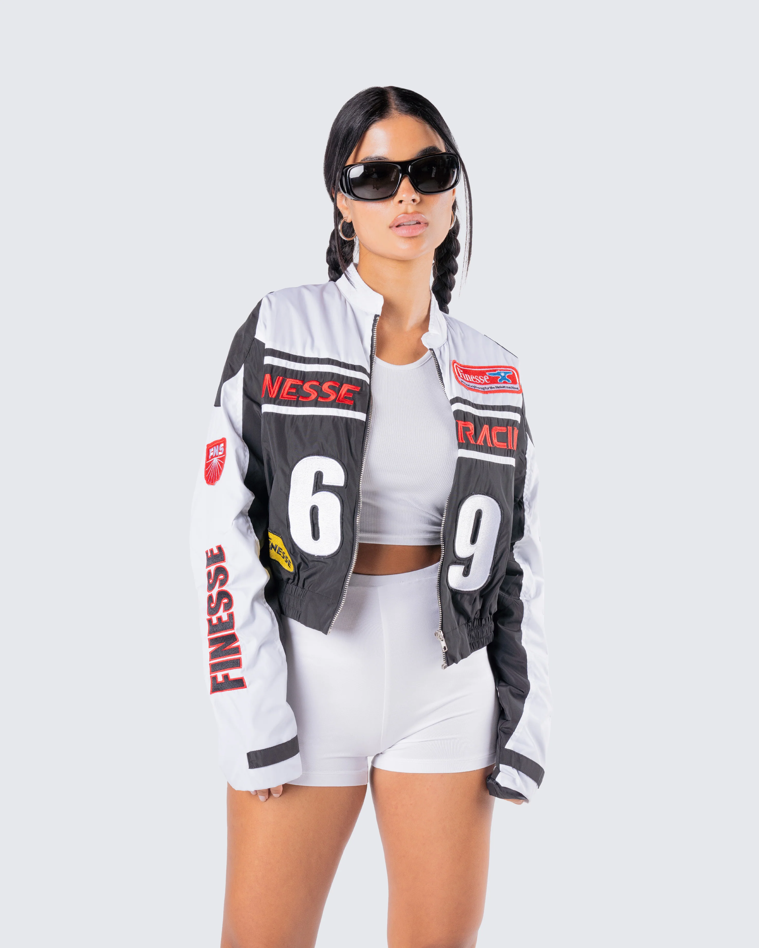 Brent Patchwork Moto Racing Jacket - Image 8