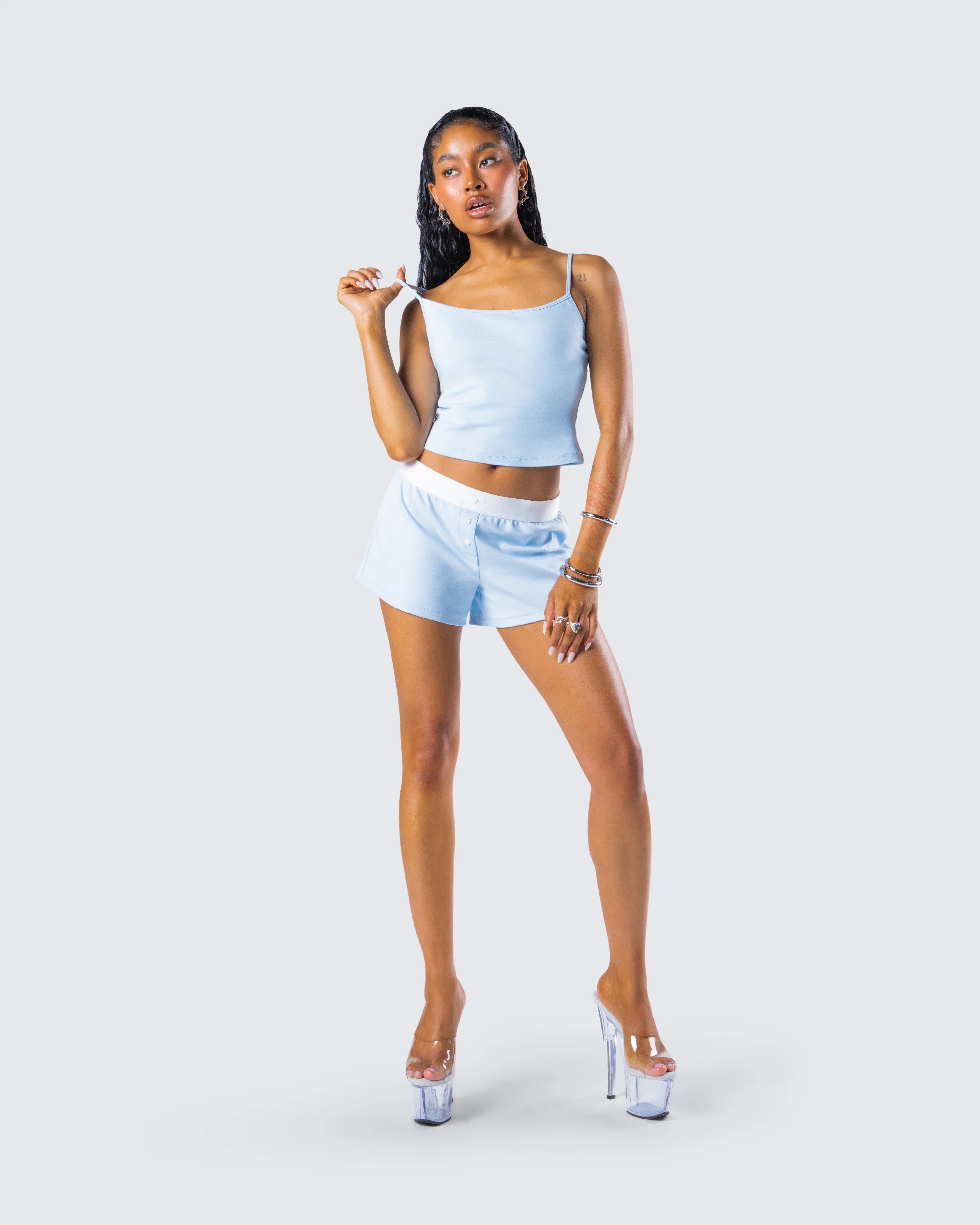 Bri Blue Cami Tank Top - Image 9