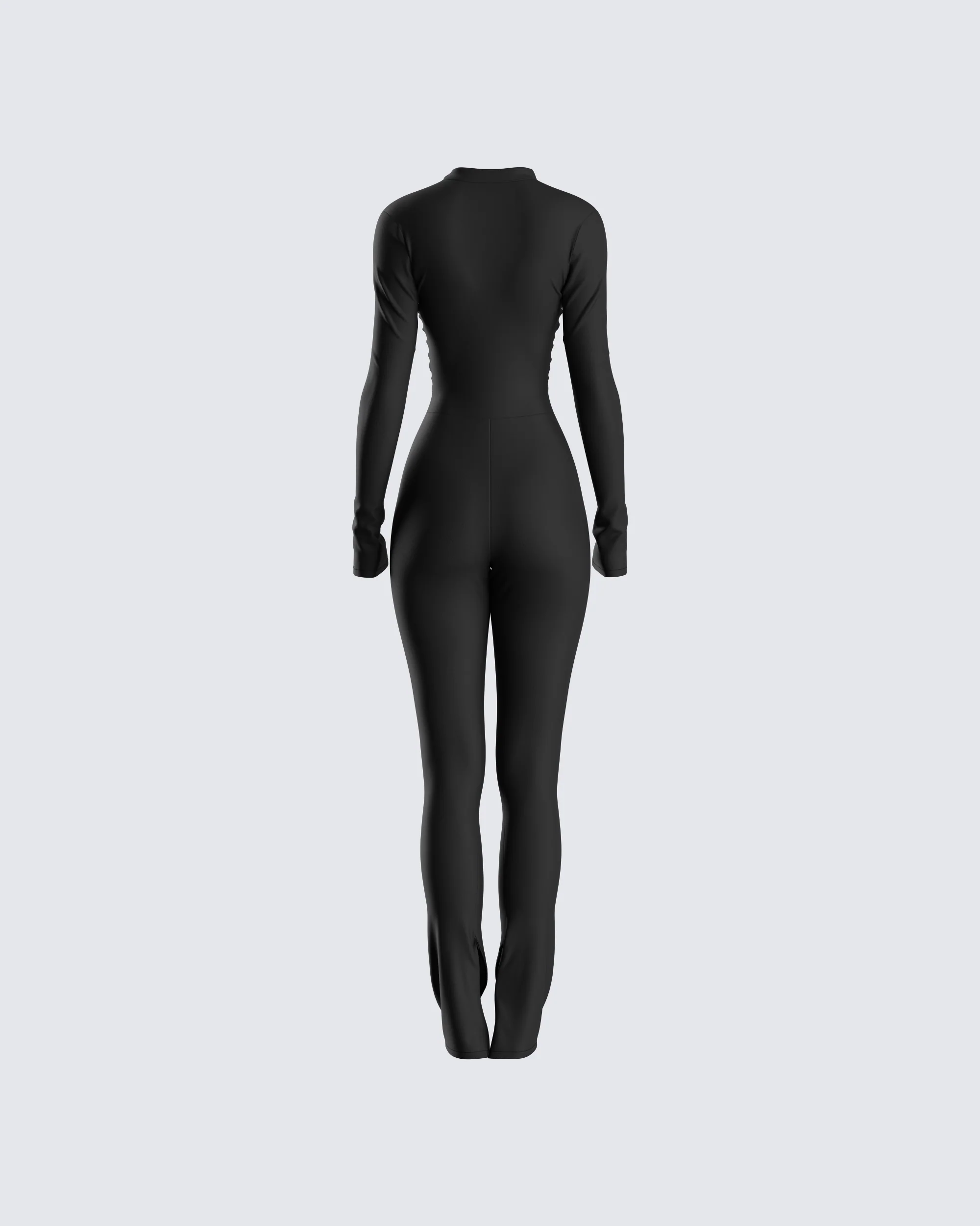 Brianna Black Zip Up Jumpsuit - Image 3