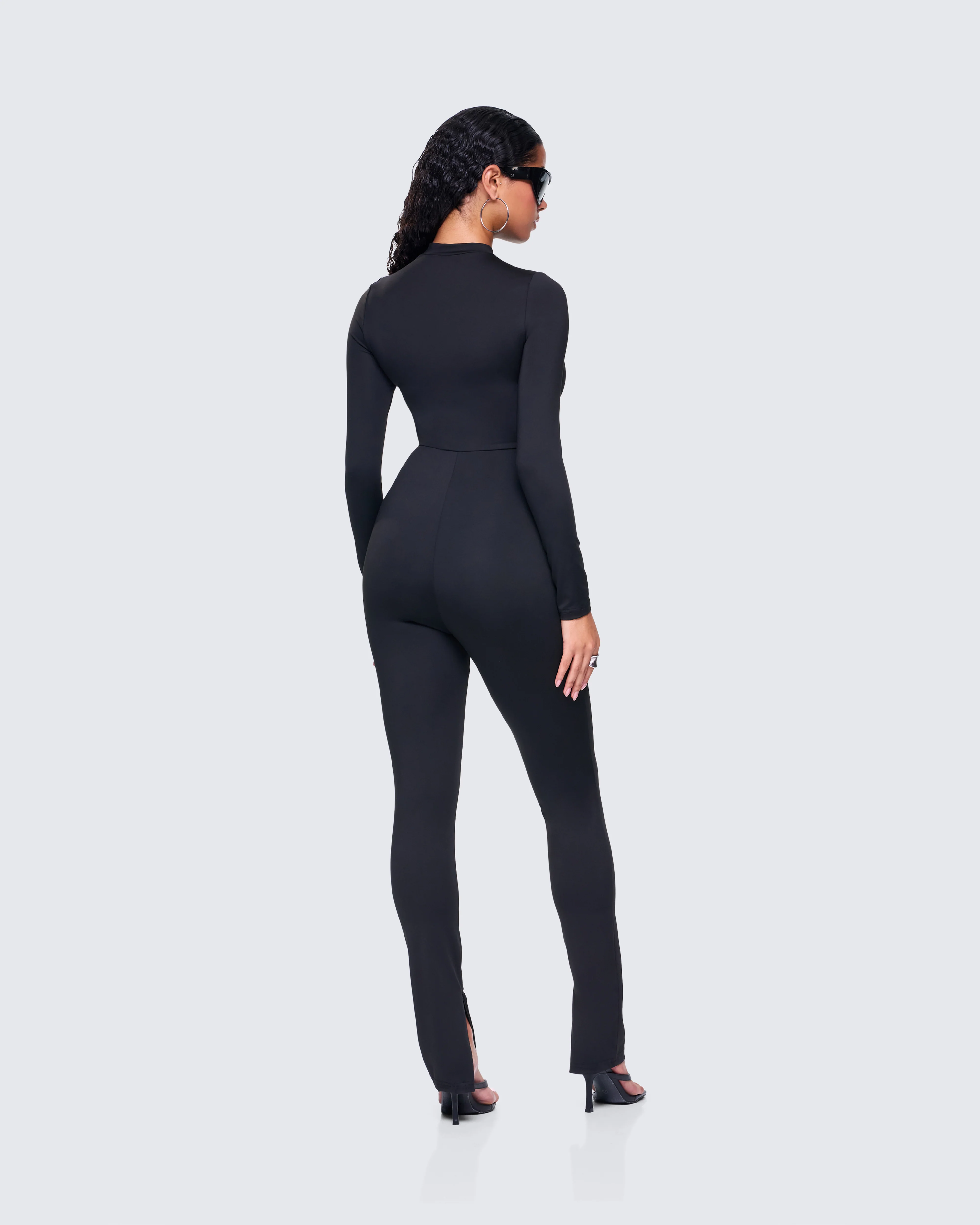 Brianna Black Zip Up Jumpsuit - Image 7