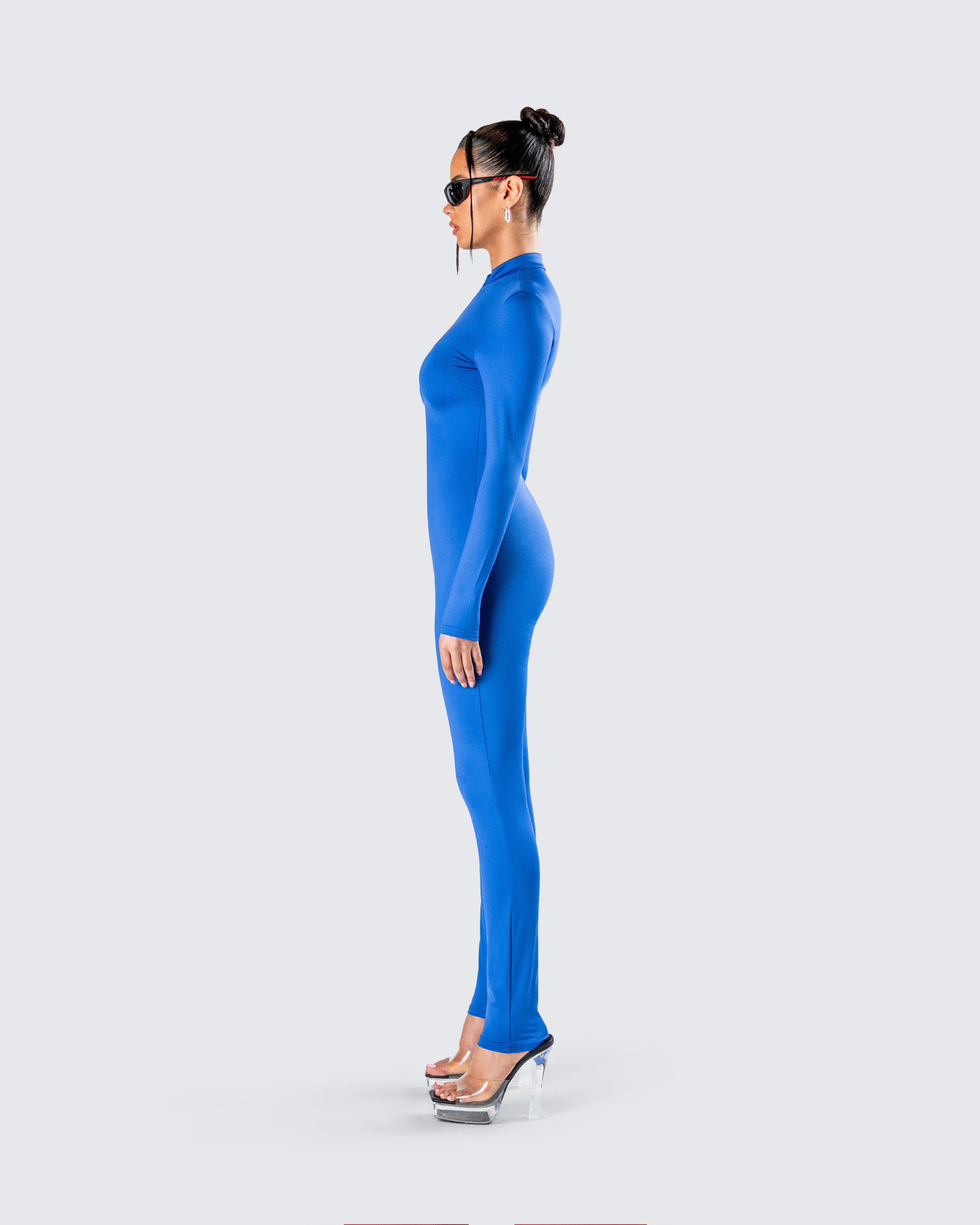 Brianna Blue Zip Up Jumpsuit - Image 6