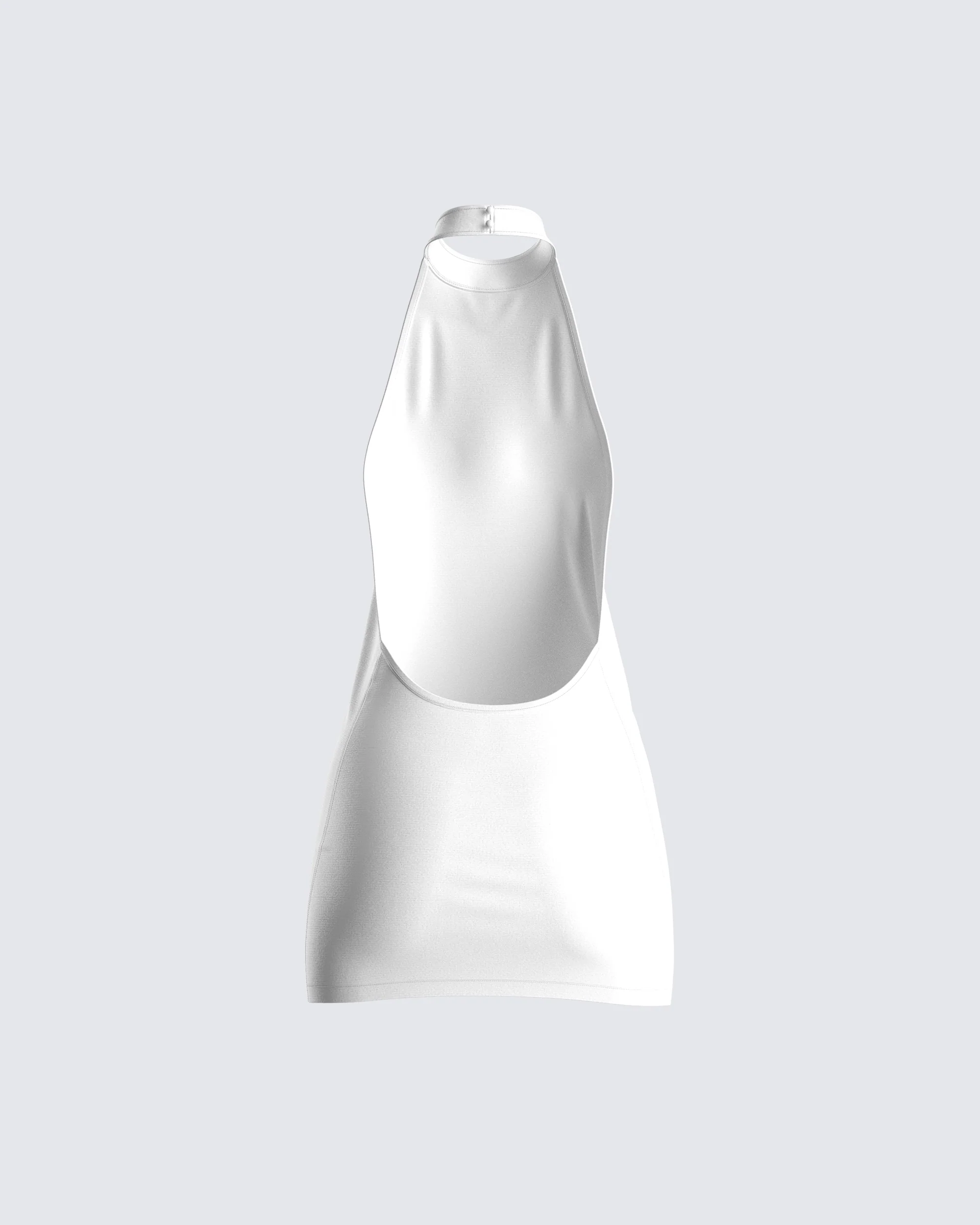 Brittany White Halter Mini Dress - Image 3
