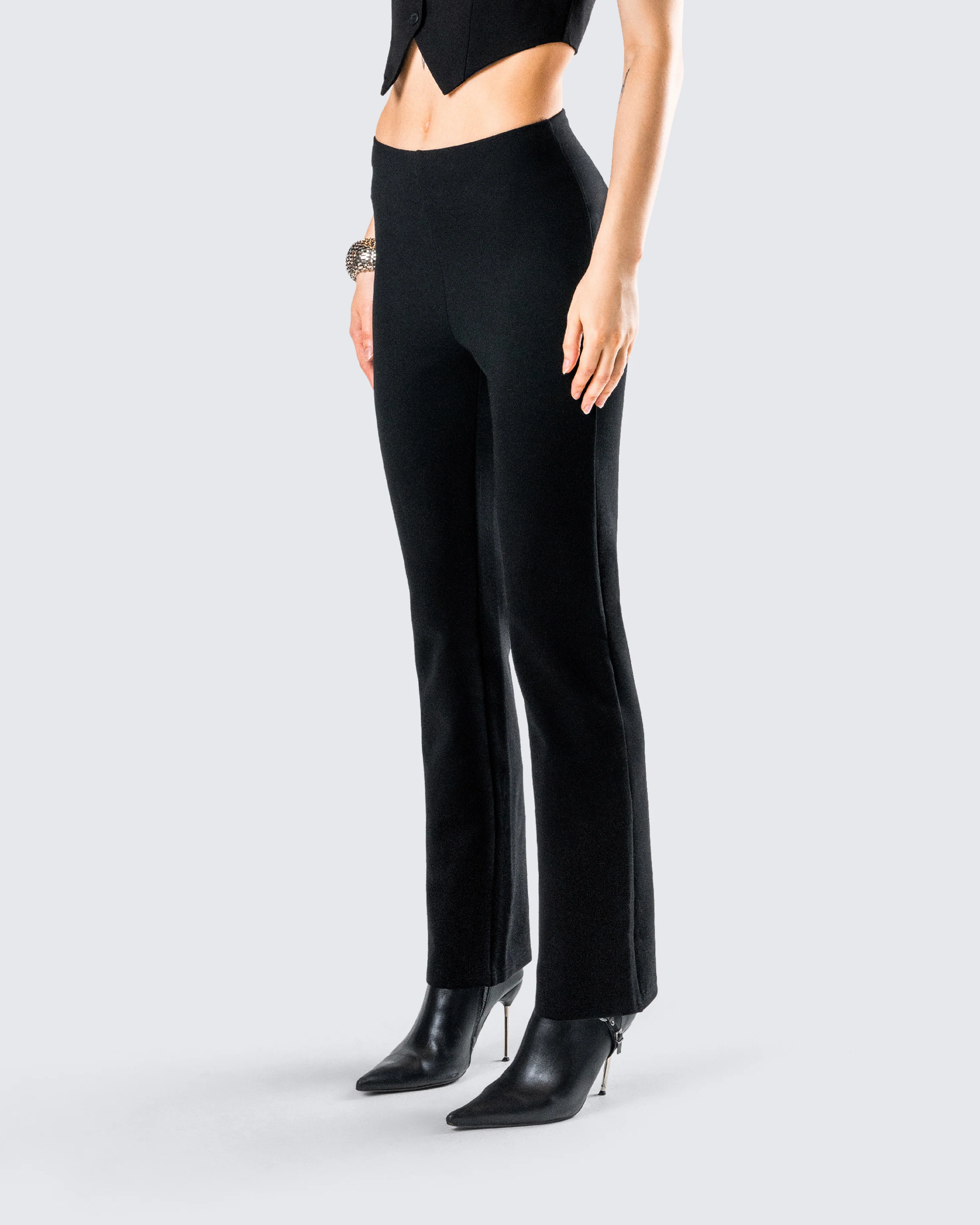 Bronte Black Ponte High Rise Pant - Image 5