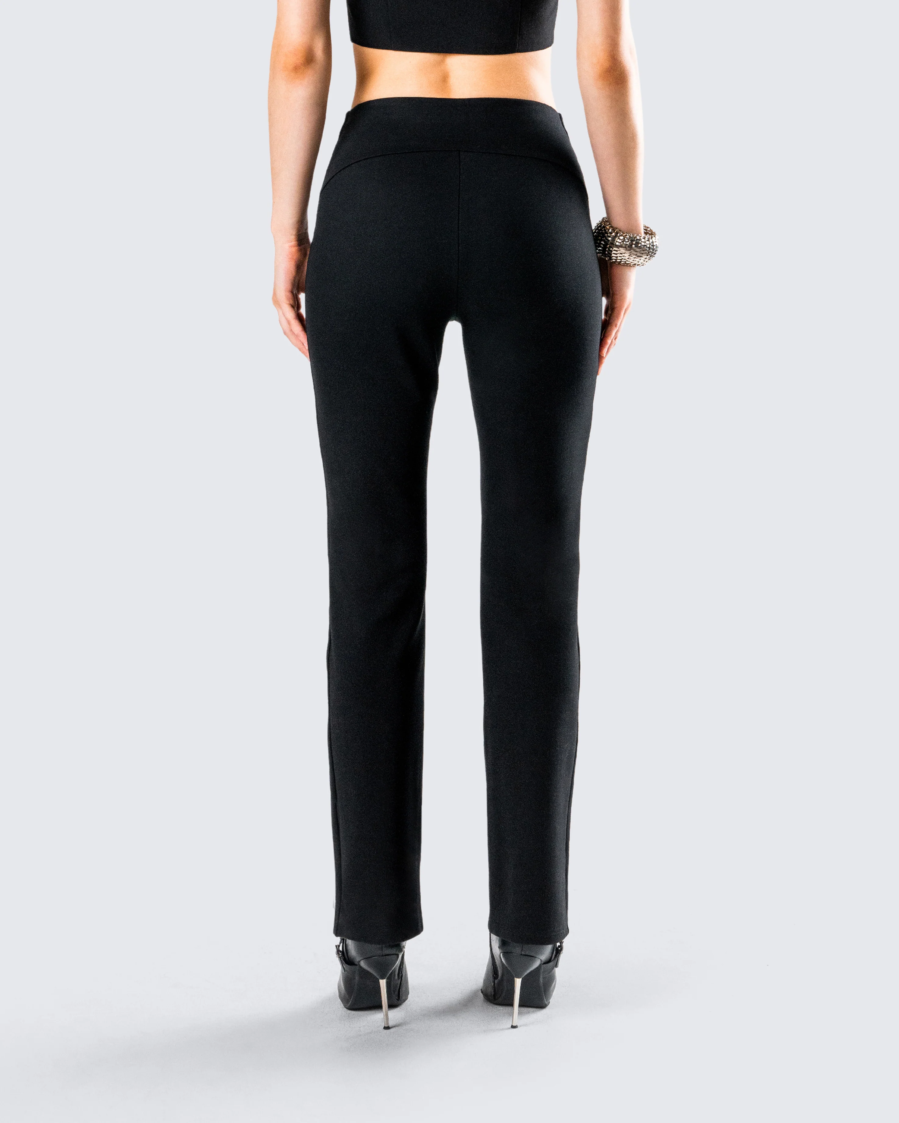 Bronte Black Ponte High Rise Pant - Image 7