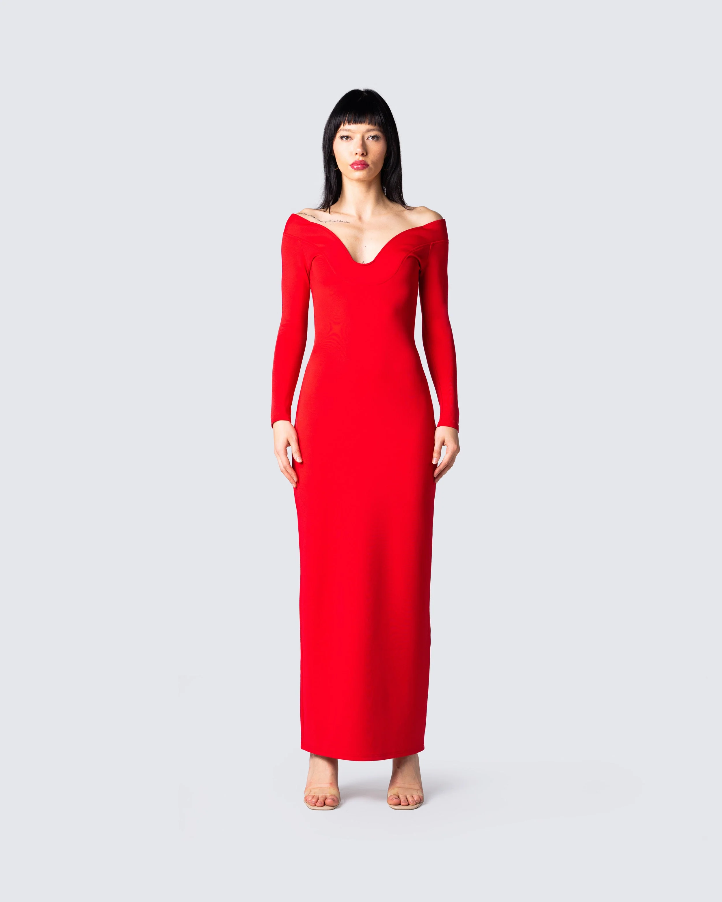 Brooke Red Maxi Dress - Image 4