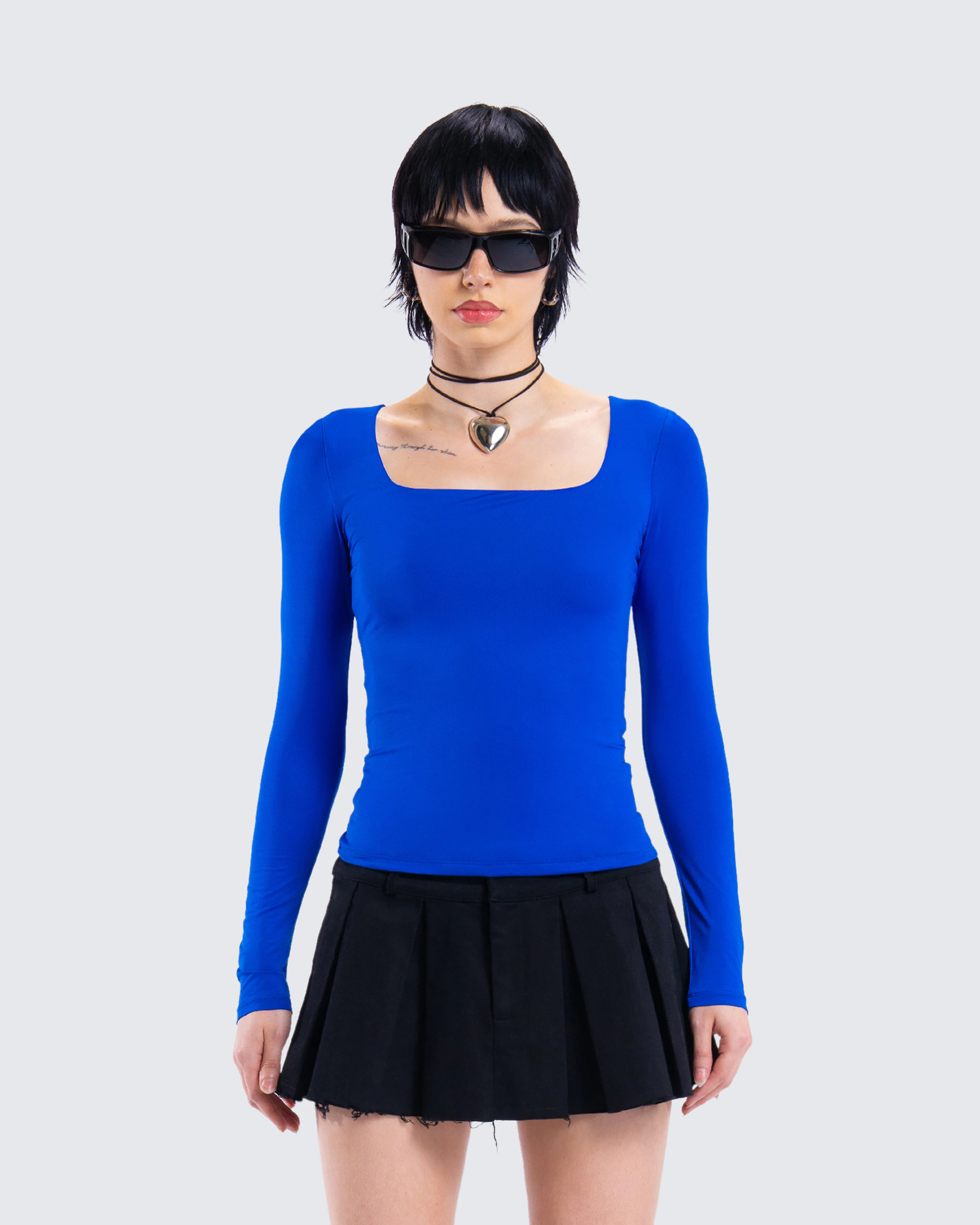 Brynee Blue Long Sleeve Top - Image 4