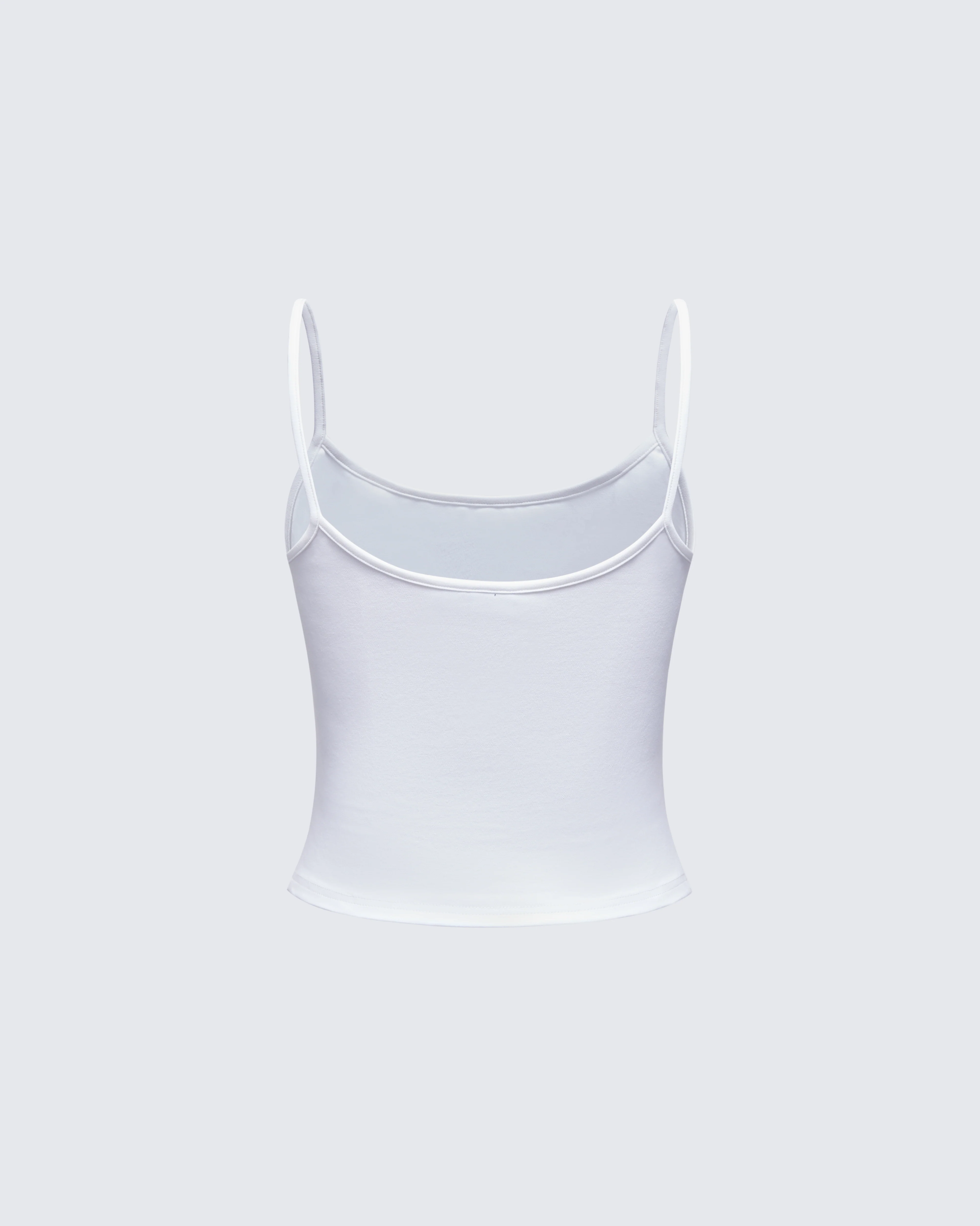 Callie White Slogan Jersey Cami Top - Image 6