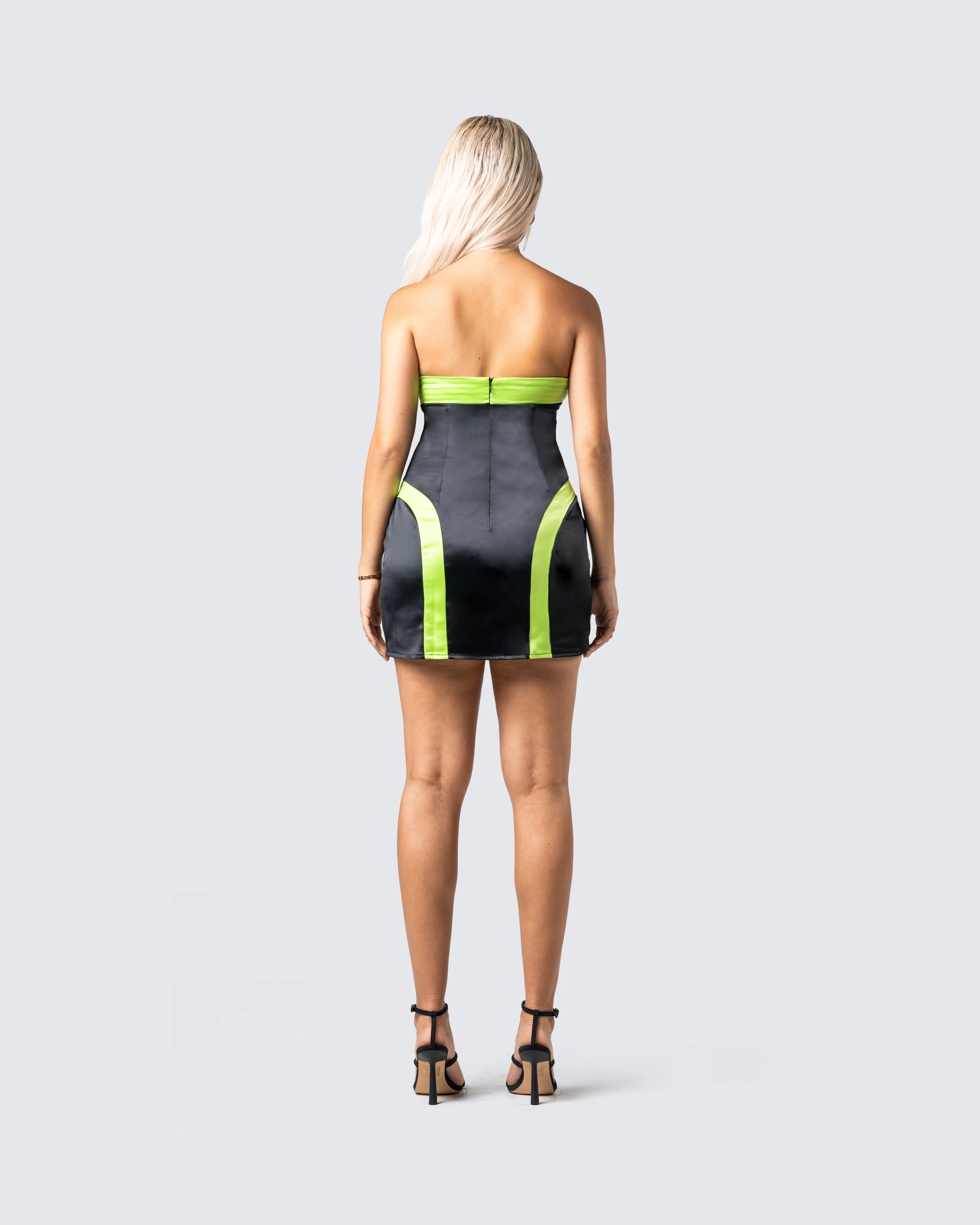Camille Multi Satin Mini Dress - Image 6