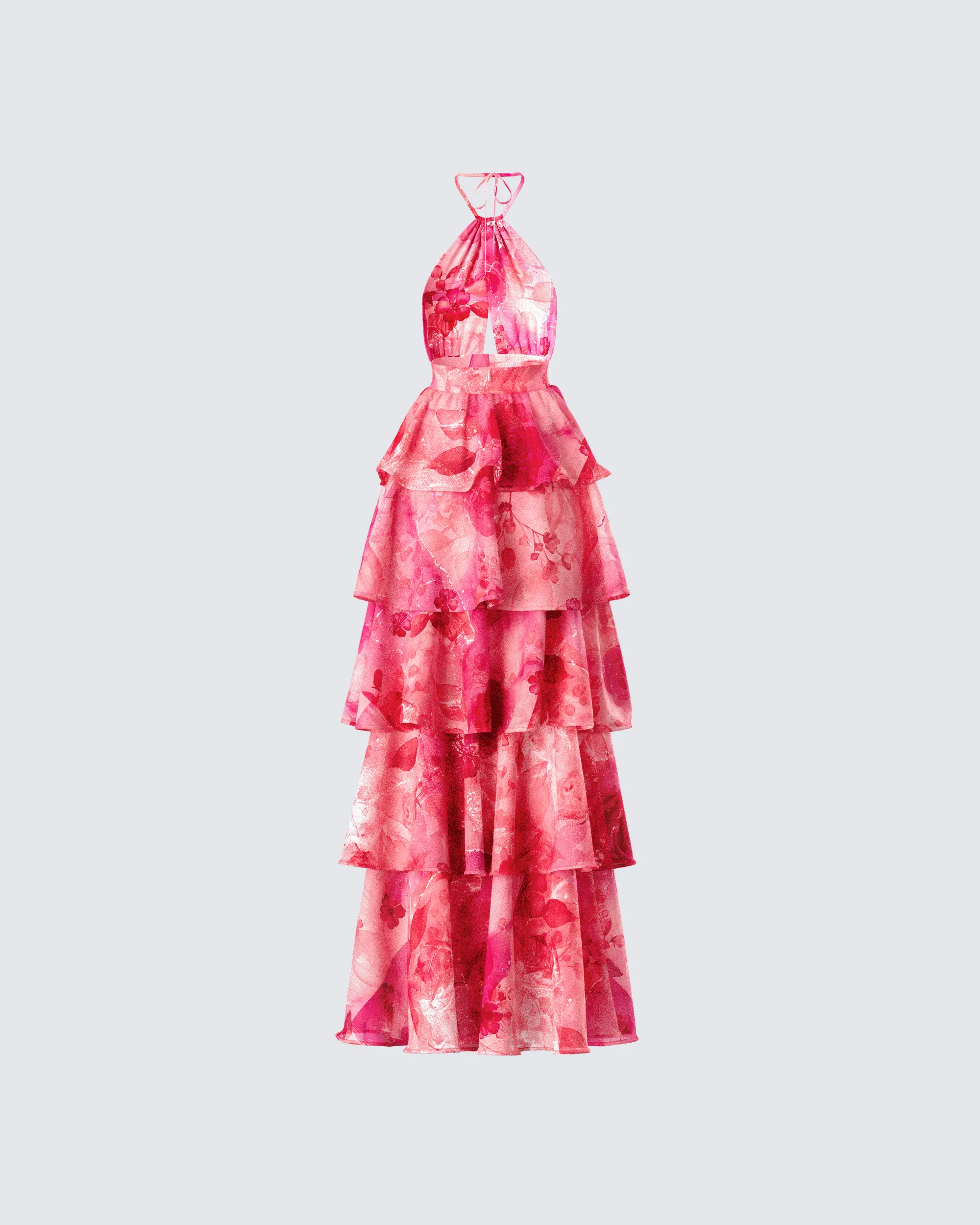 Caprice Pink Floral Maxi Dress - Image 3