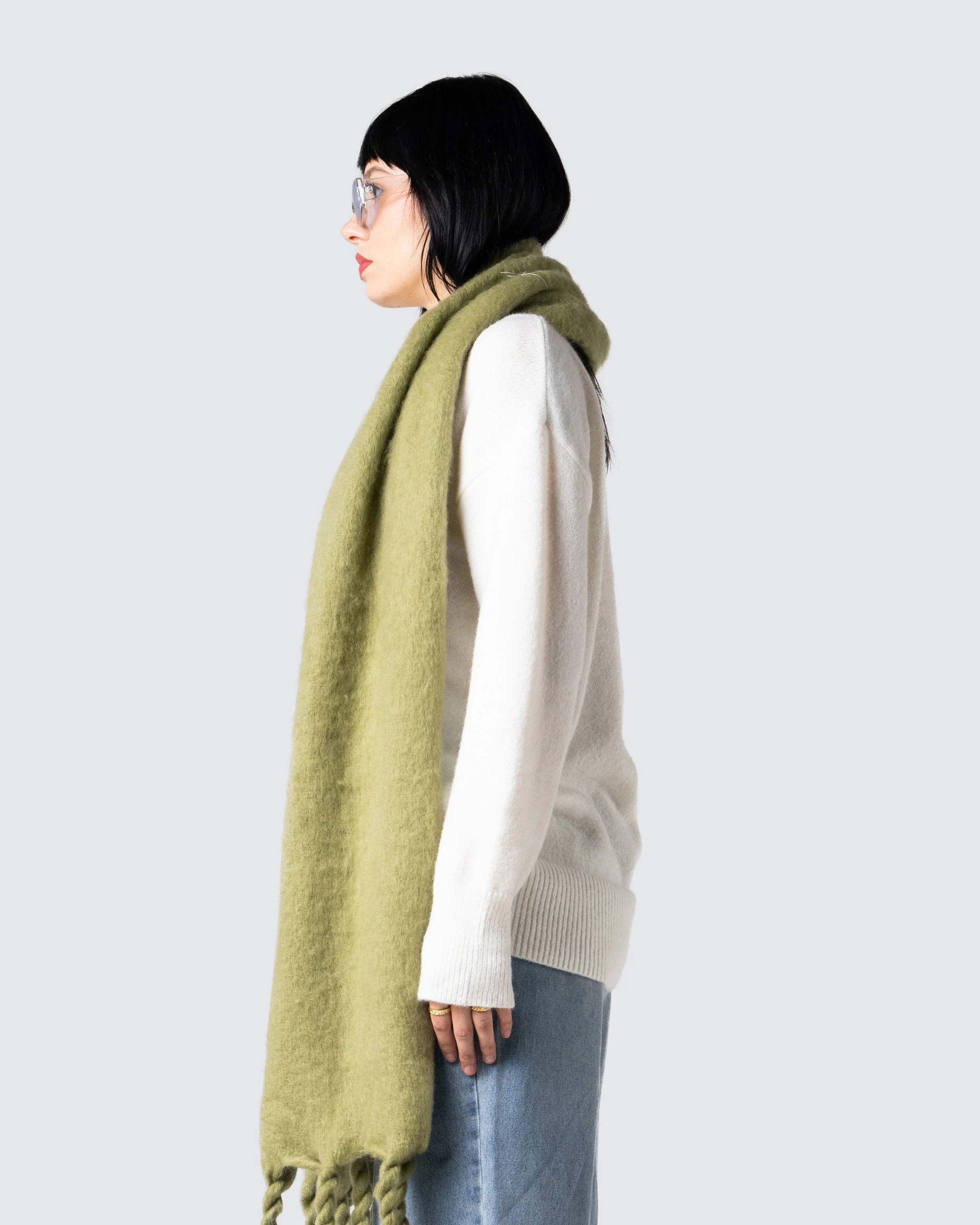 Carissa Olive Oversized Scarf - Image 3