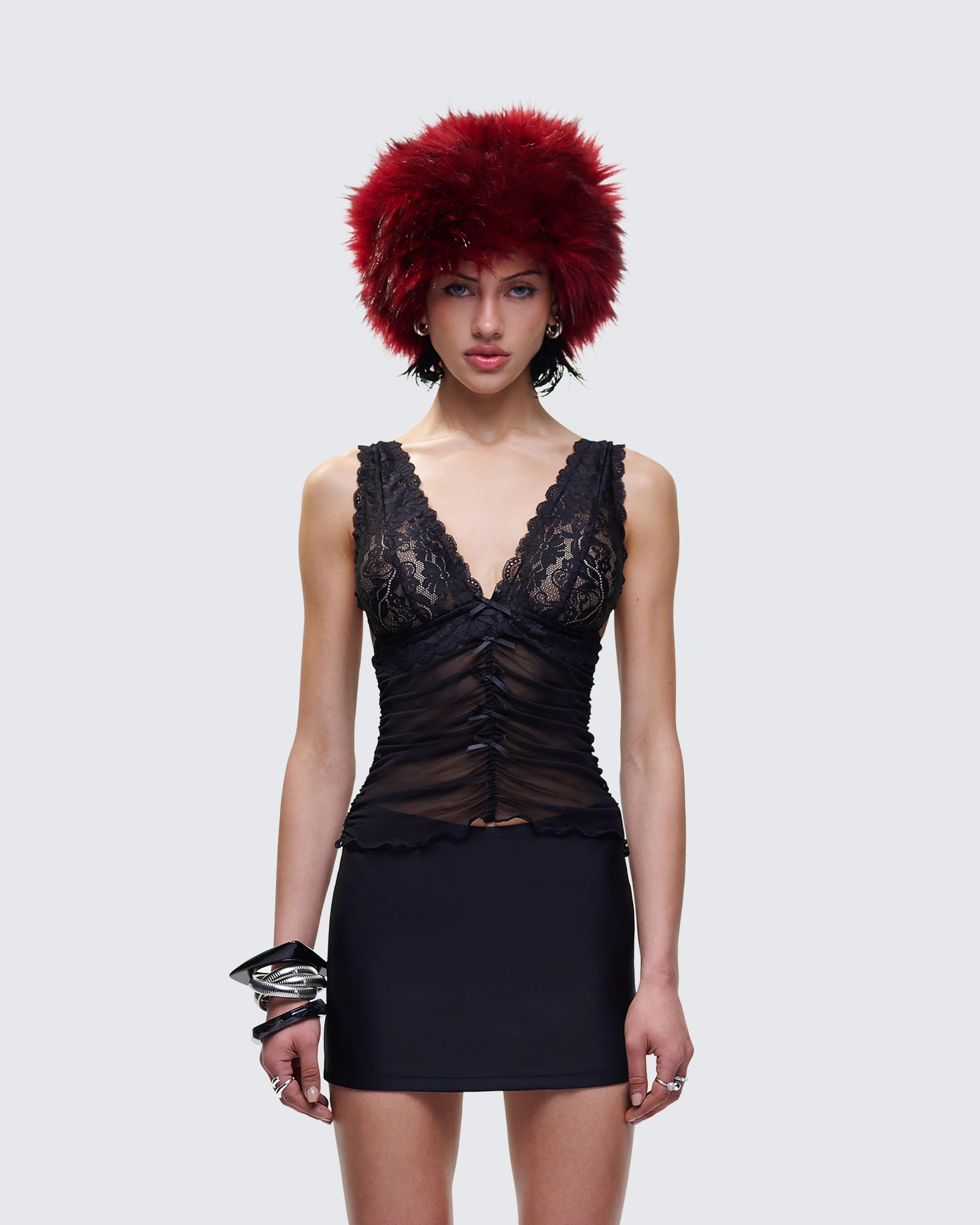 Carolina Red Fur Hat - Image 4