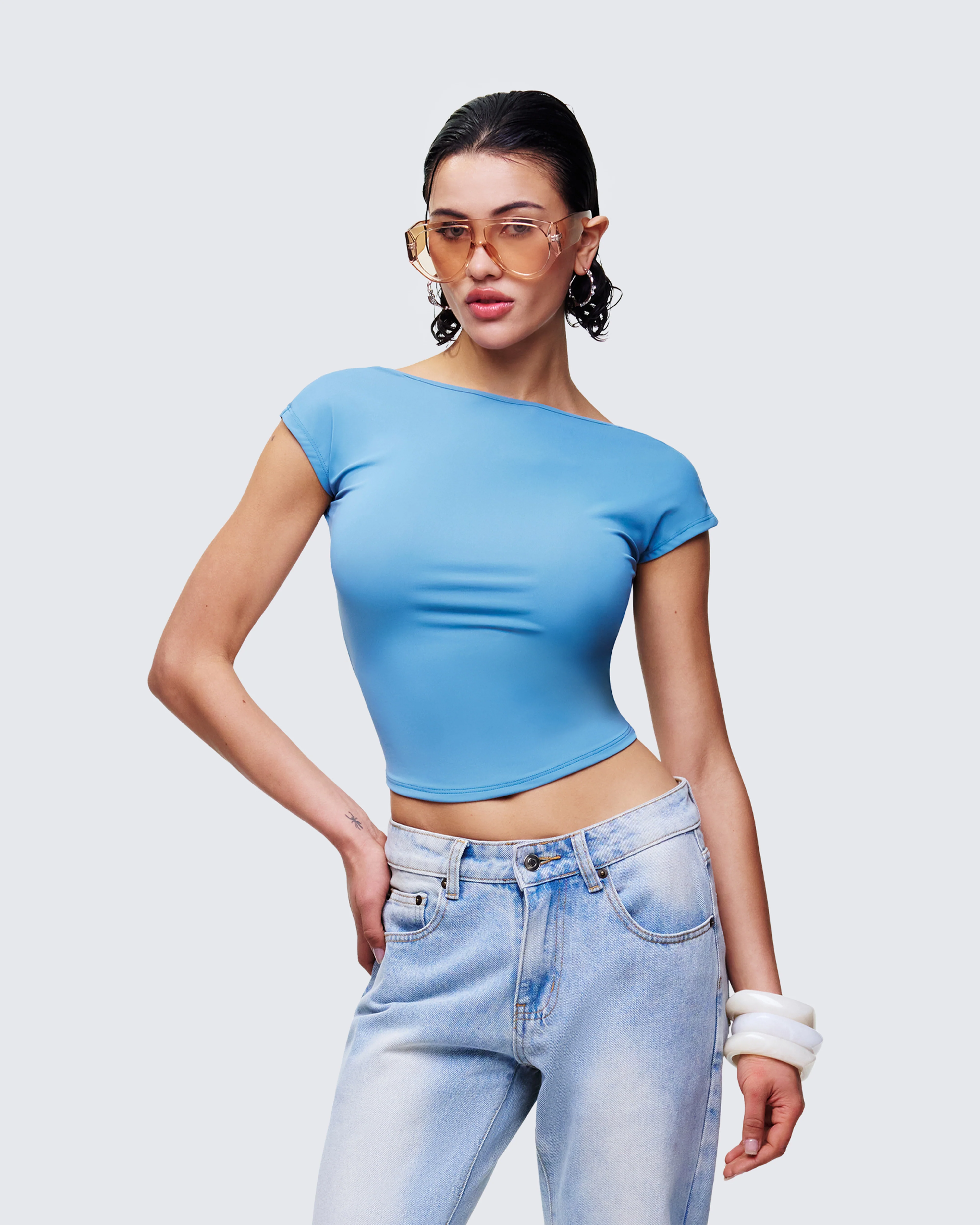 Caroline Blue Backless Top - Image 3