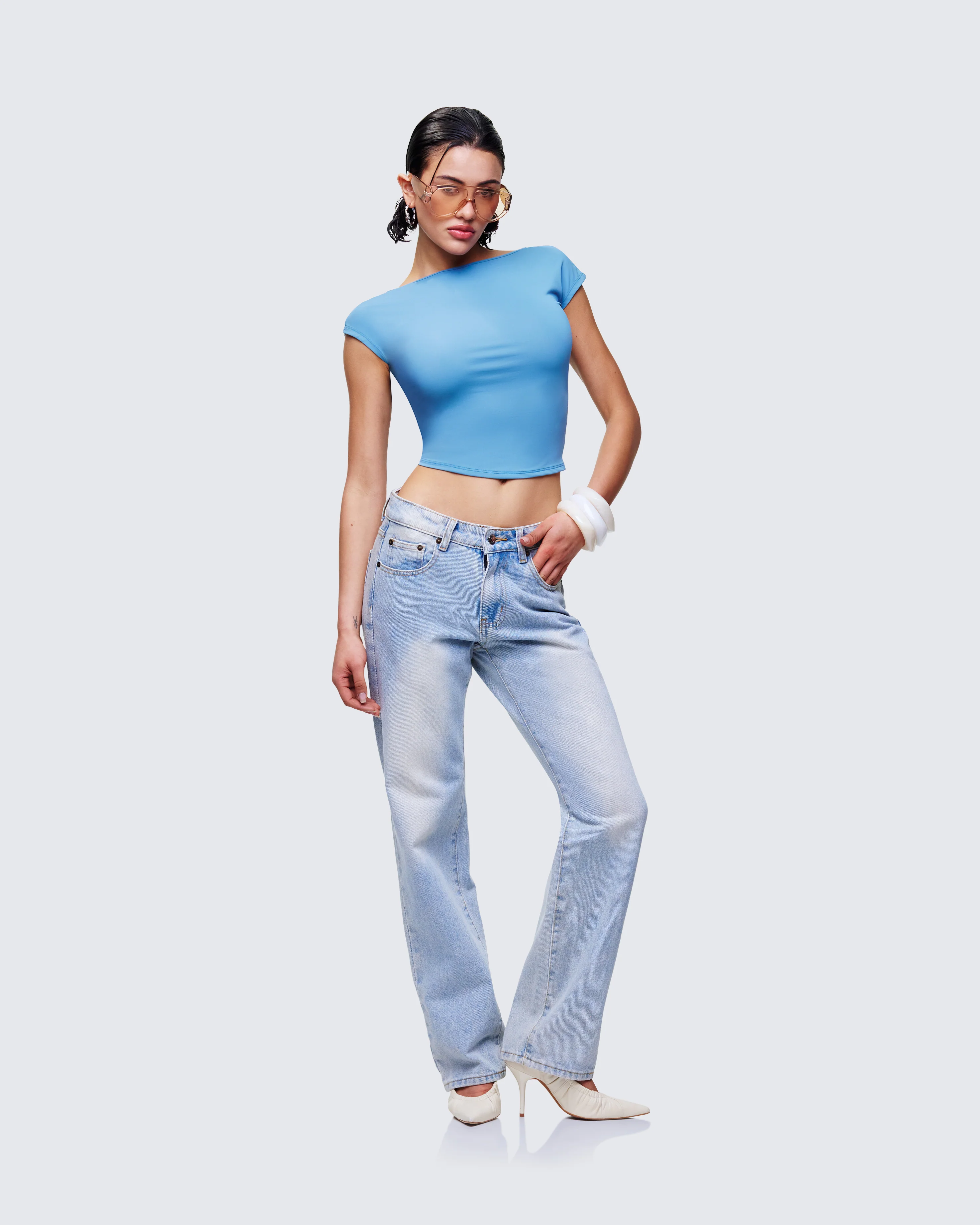 Caroline Blue Backless Top - Image 5