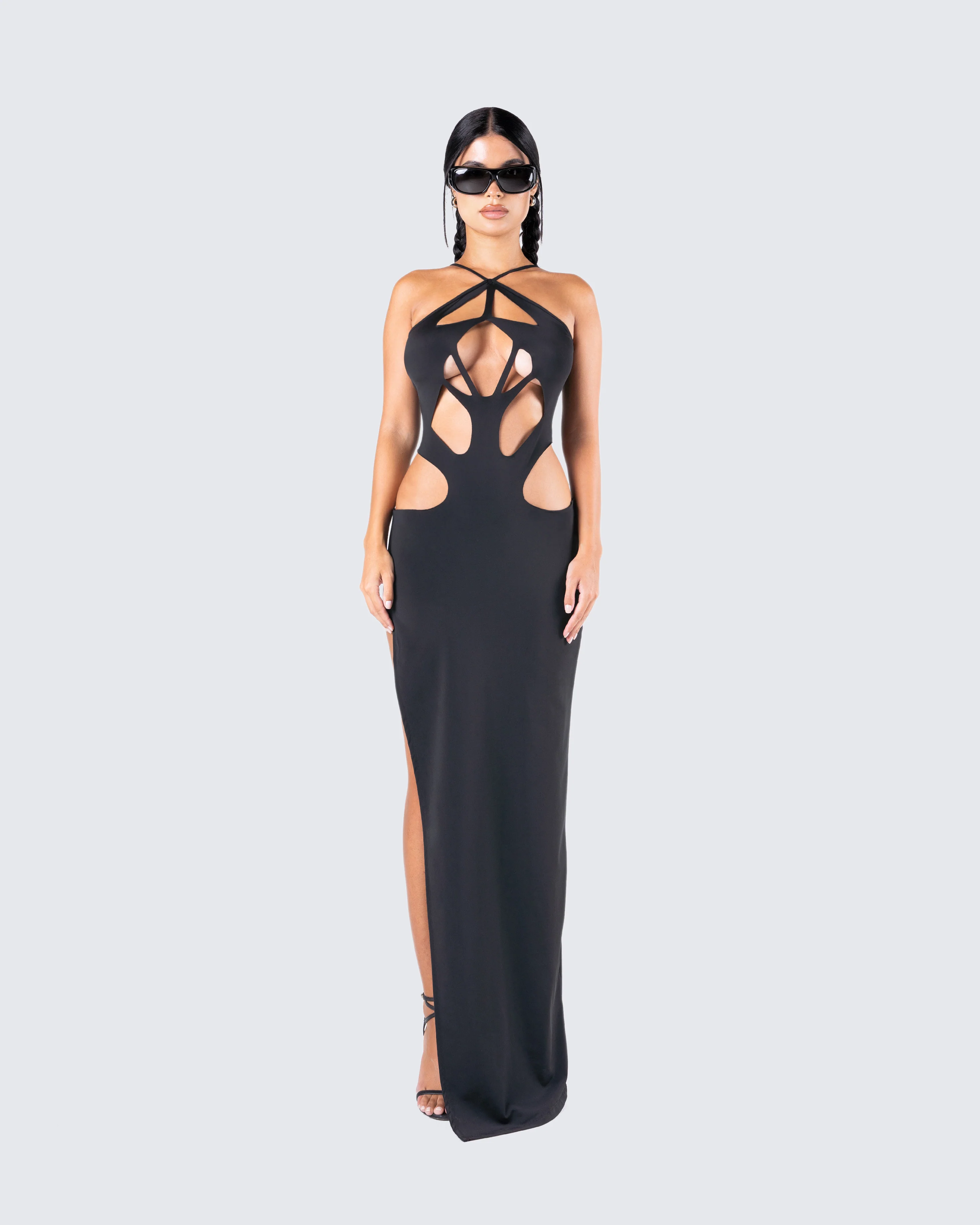 Carrie Black Cut Out Dress - Image 4