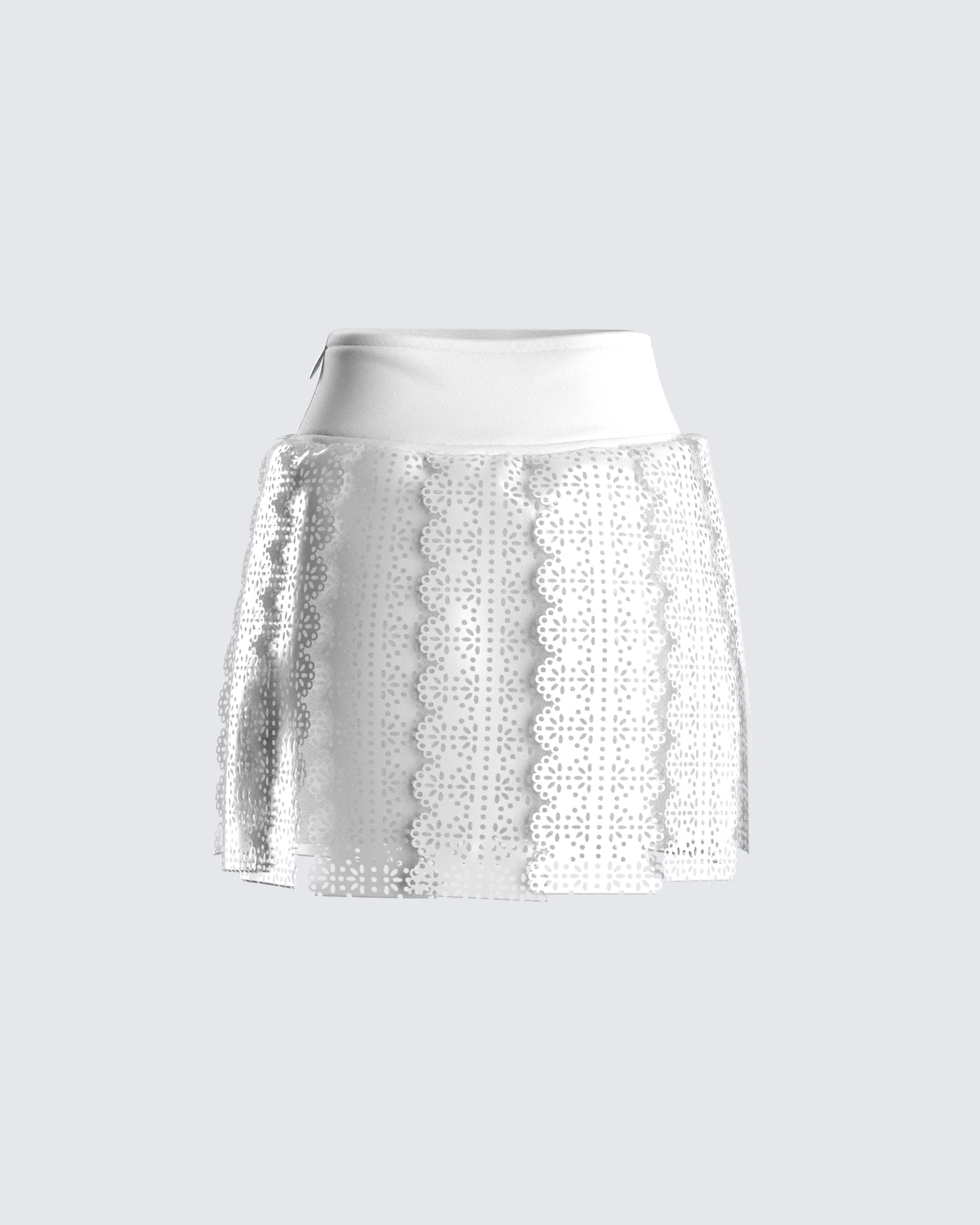 Casey White Vegan Leather Skirt - Image 3