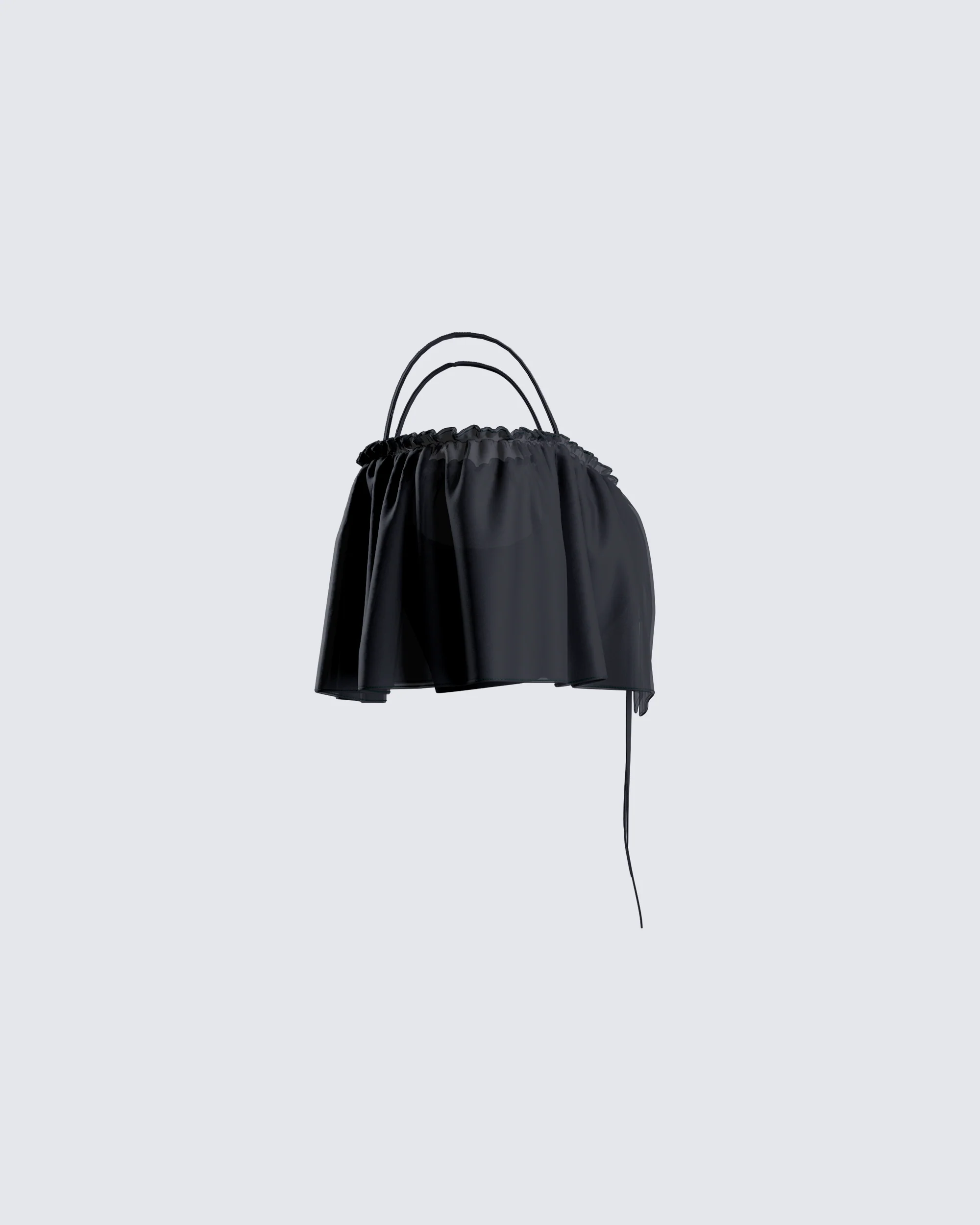 Catalina Black Chiffon Ruffle Top - Image 2