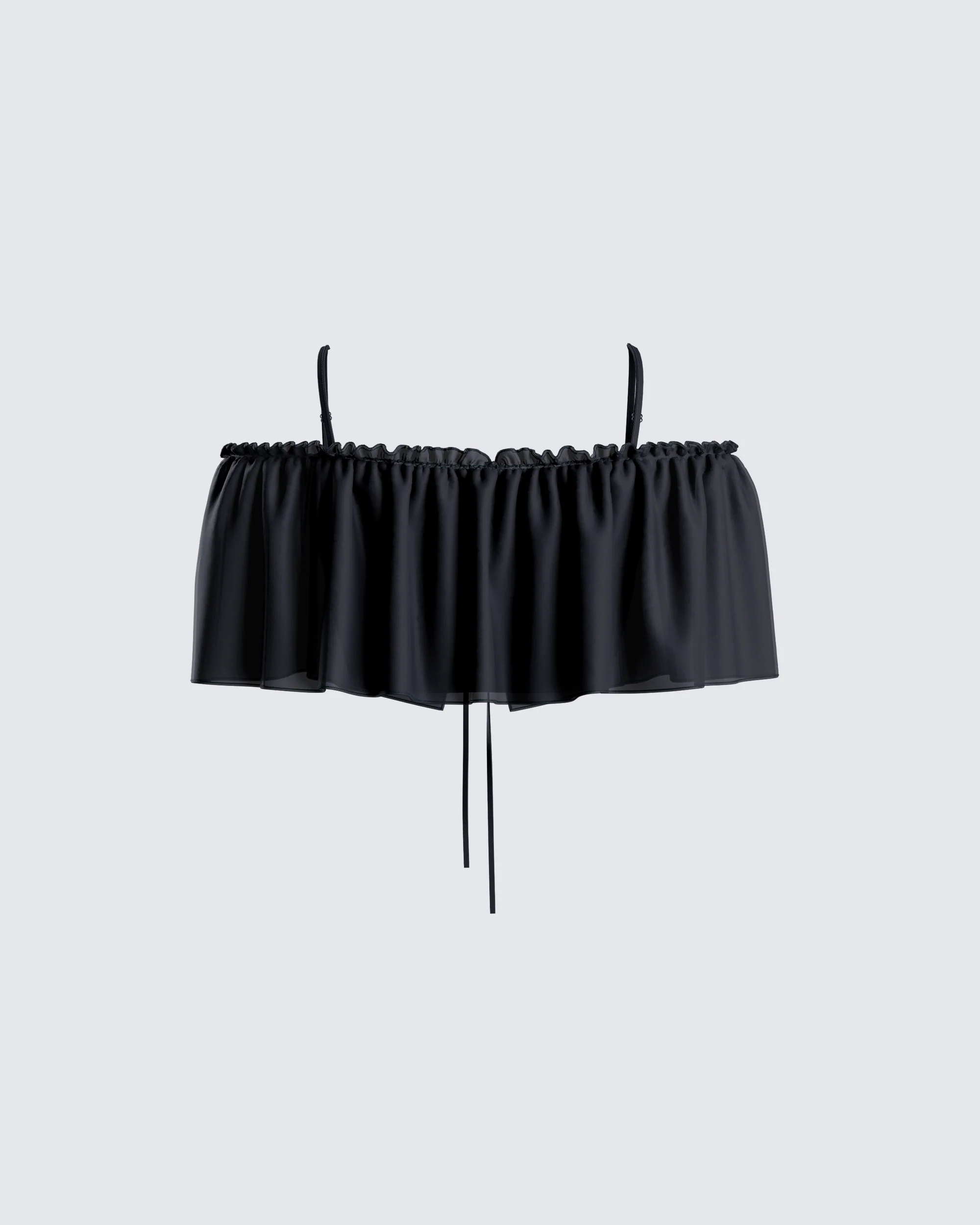 Catalina Black Chiffon Ruffle Top - Image 3