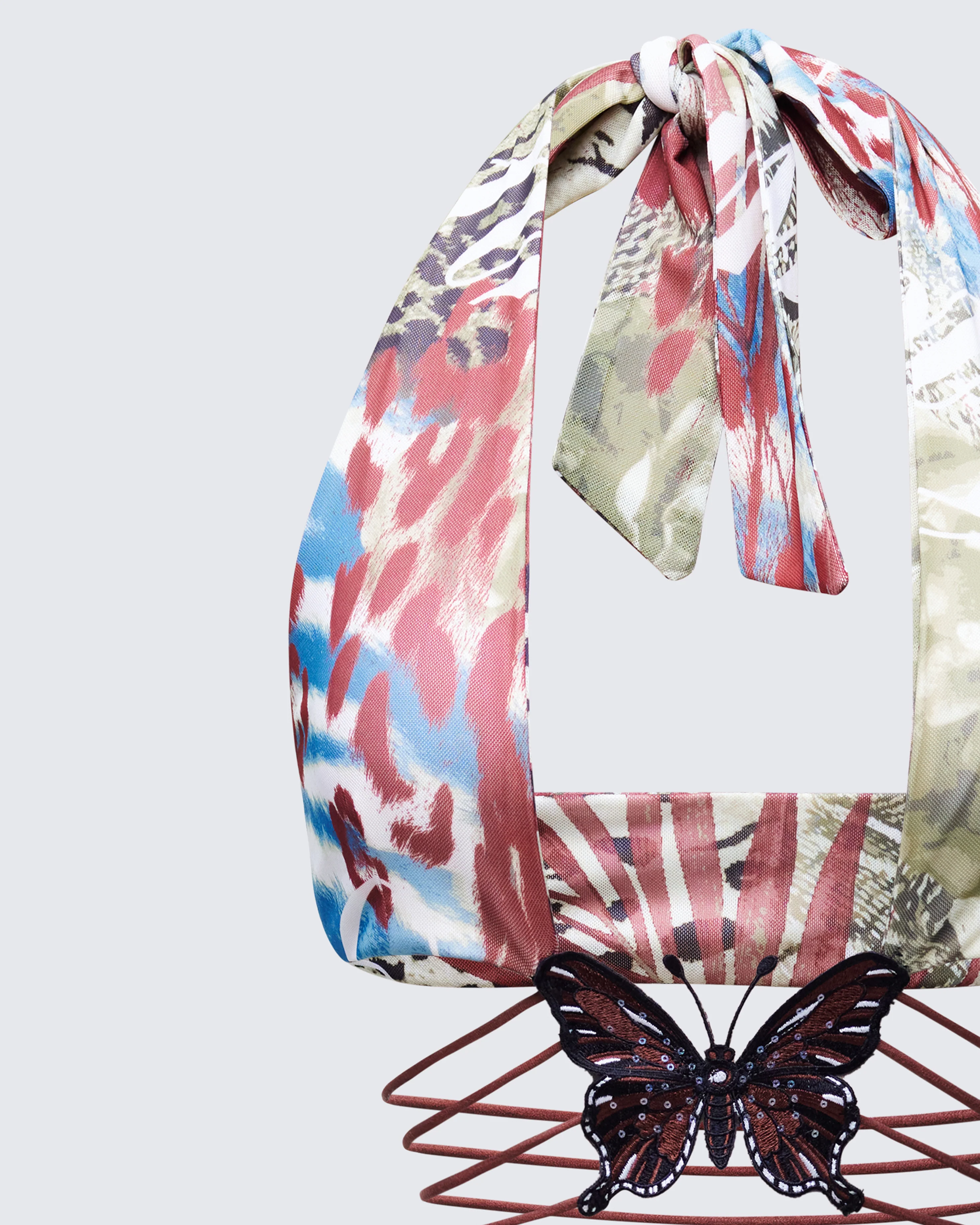 Cece Brown Printed Halterneck Top - Image 6