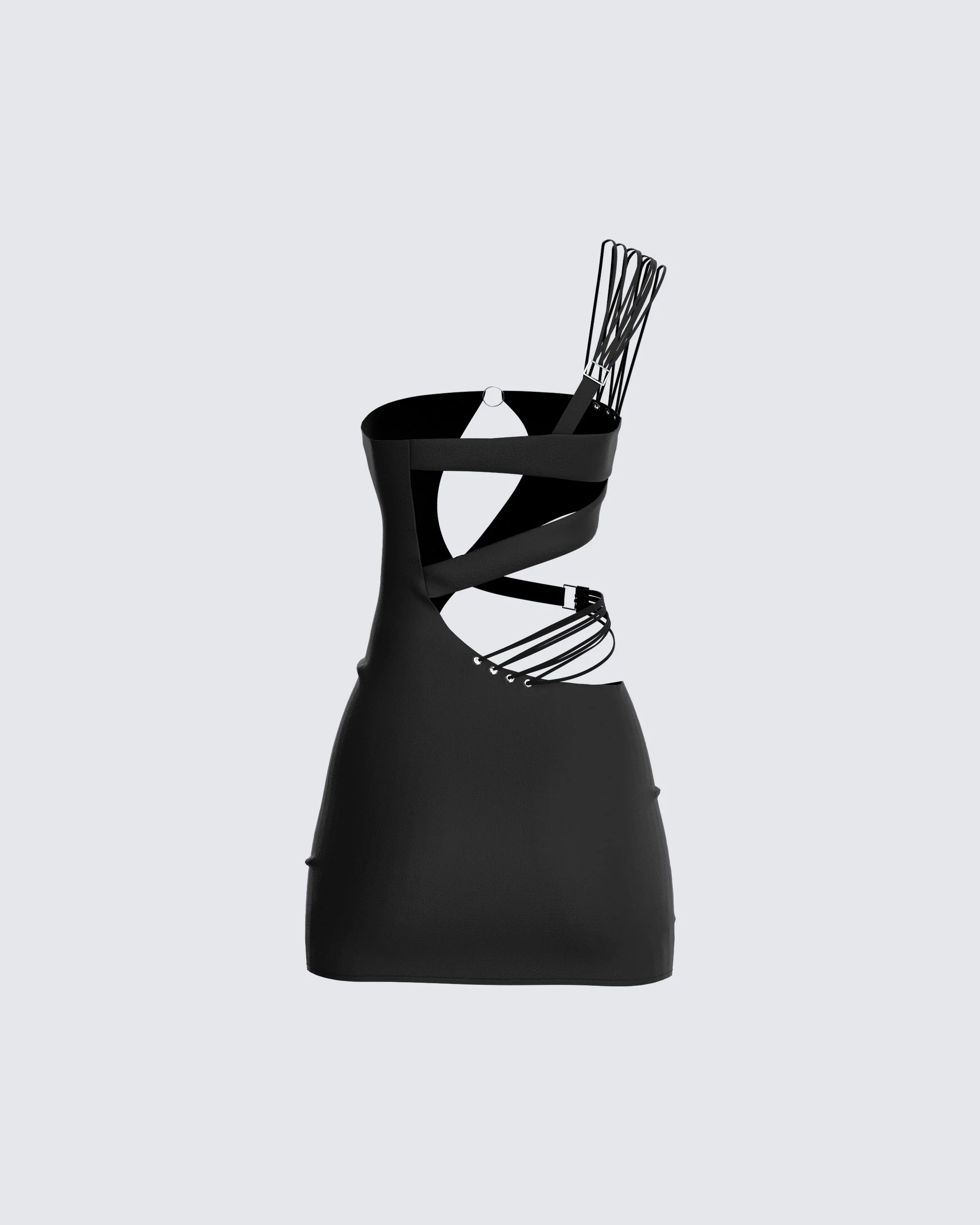 Cecily Black Mini Dress - Image 3