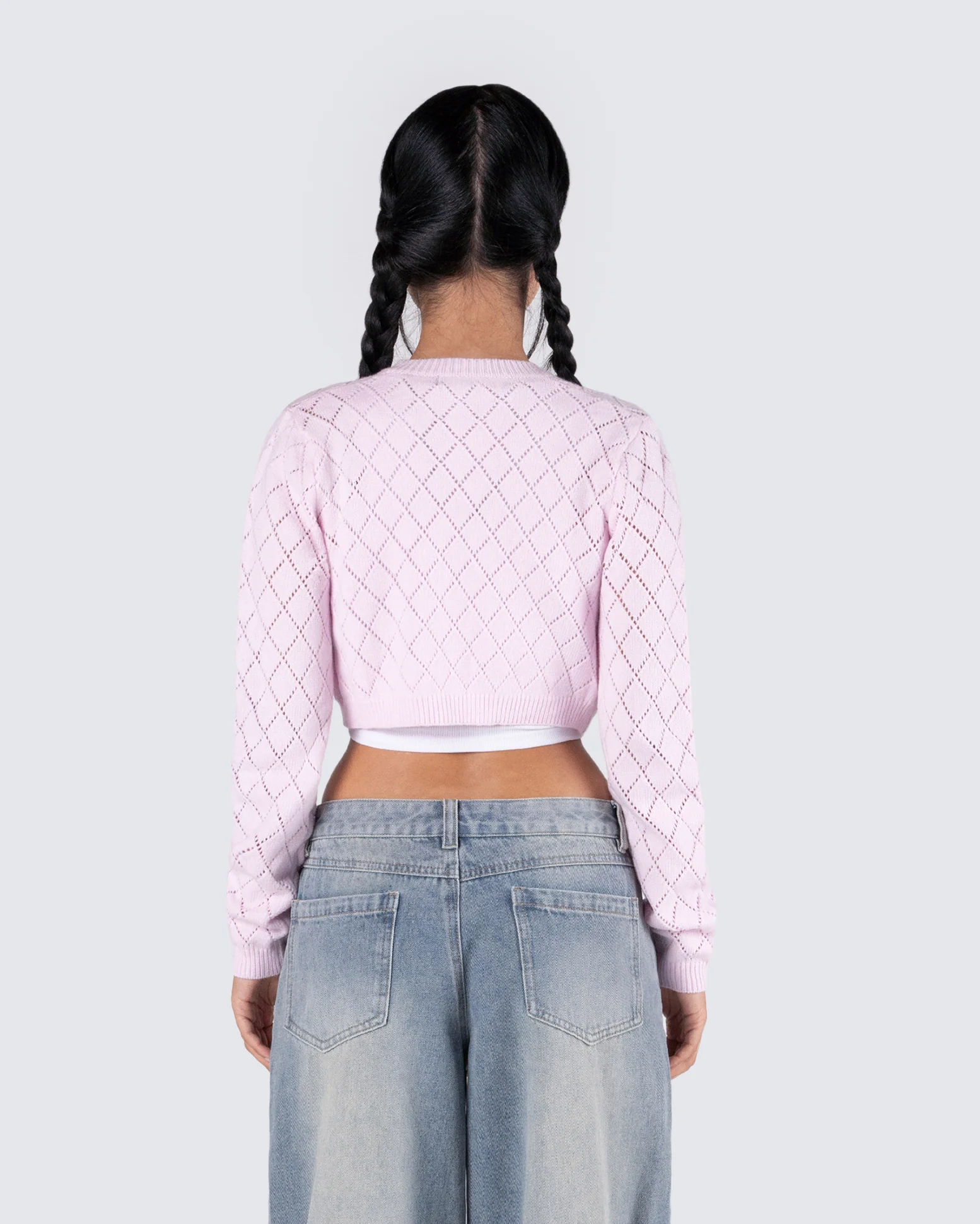 Celine Pink Pattern Knit Cardigan - Image 6