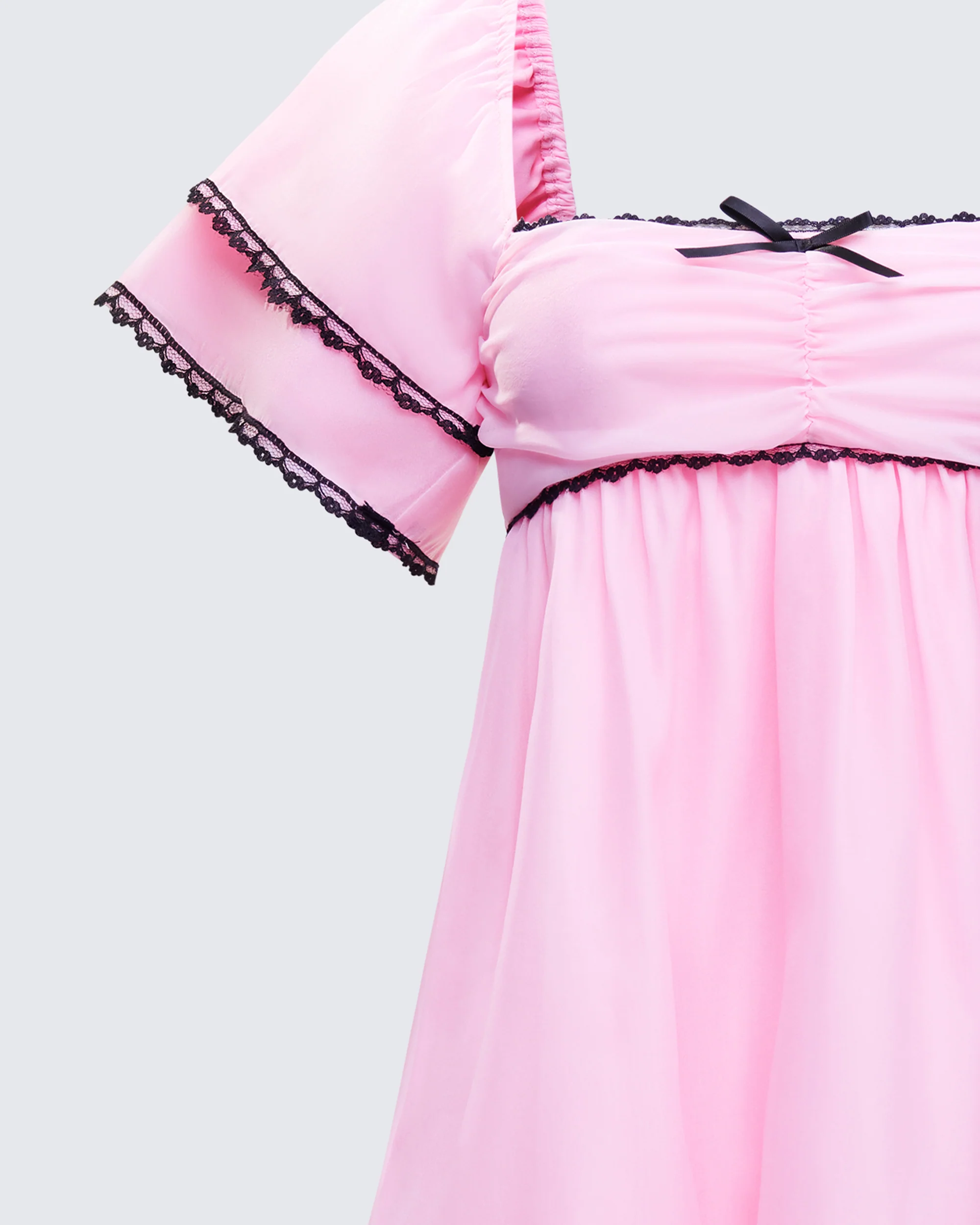 Cerys Pink Organza Mini Dress - Image 6