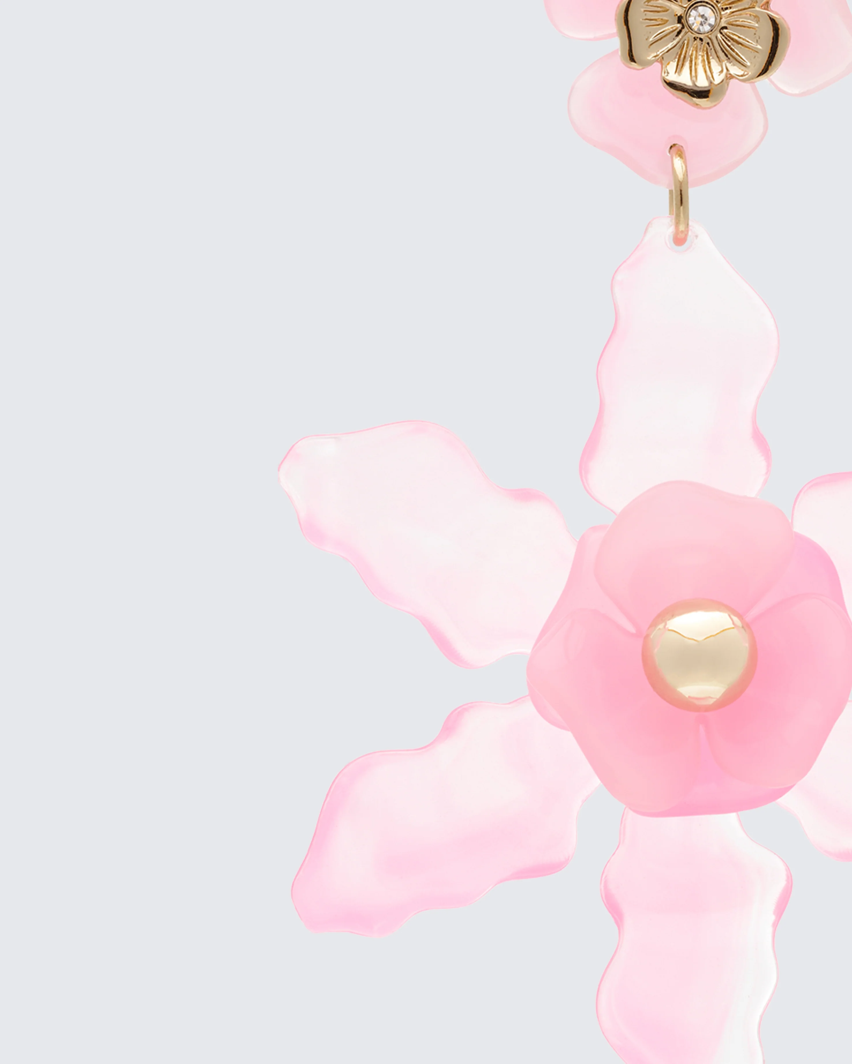 Charity Pink Flower Dangle Earrings - Image 3
