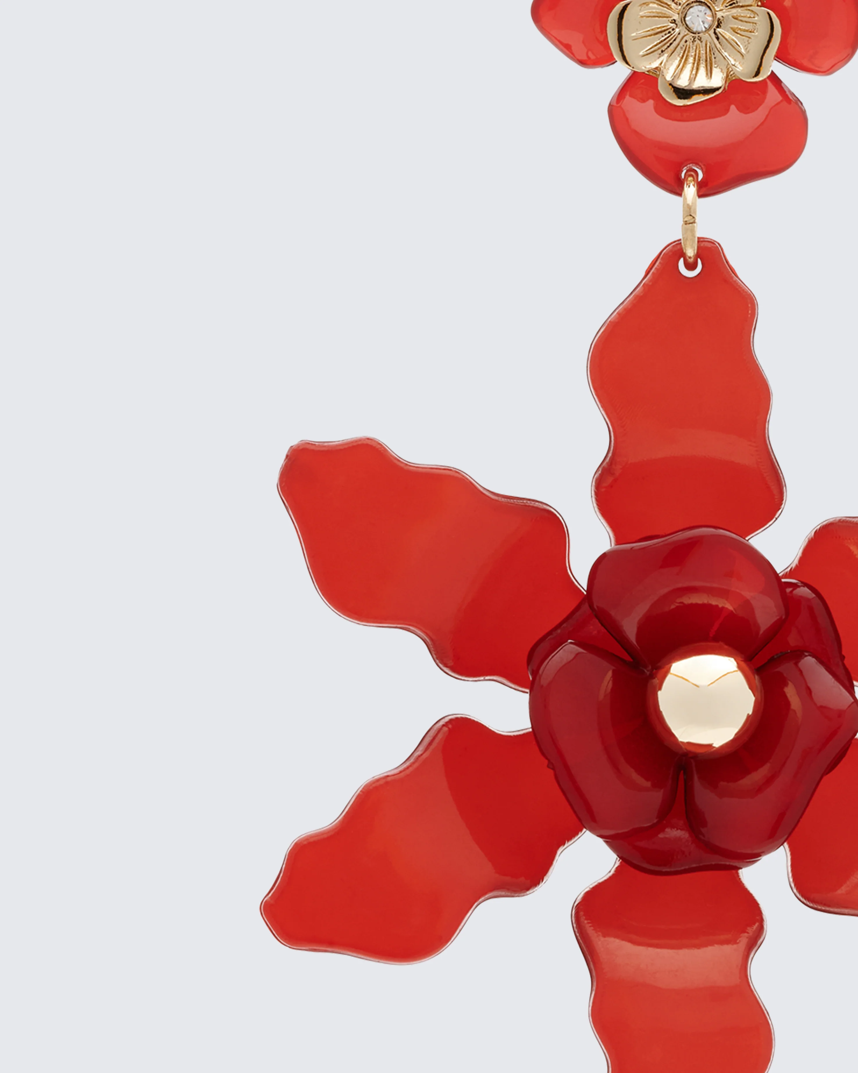 Charity Red Flower Dangle Earrings - Image 3