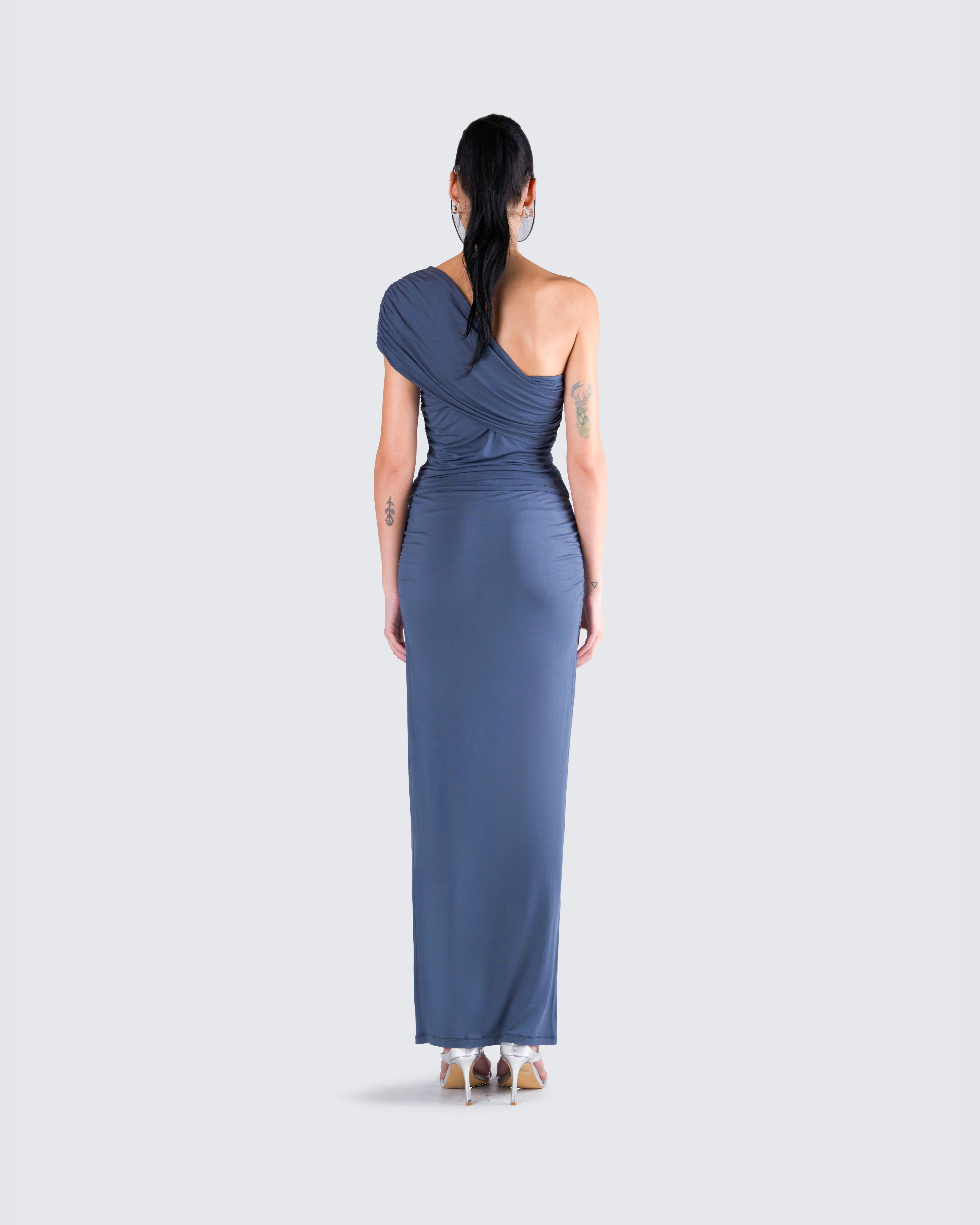 Charlize Navy Maxi Skirt - Image 7