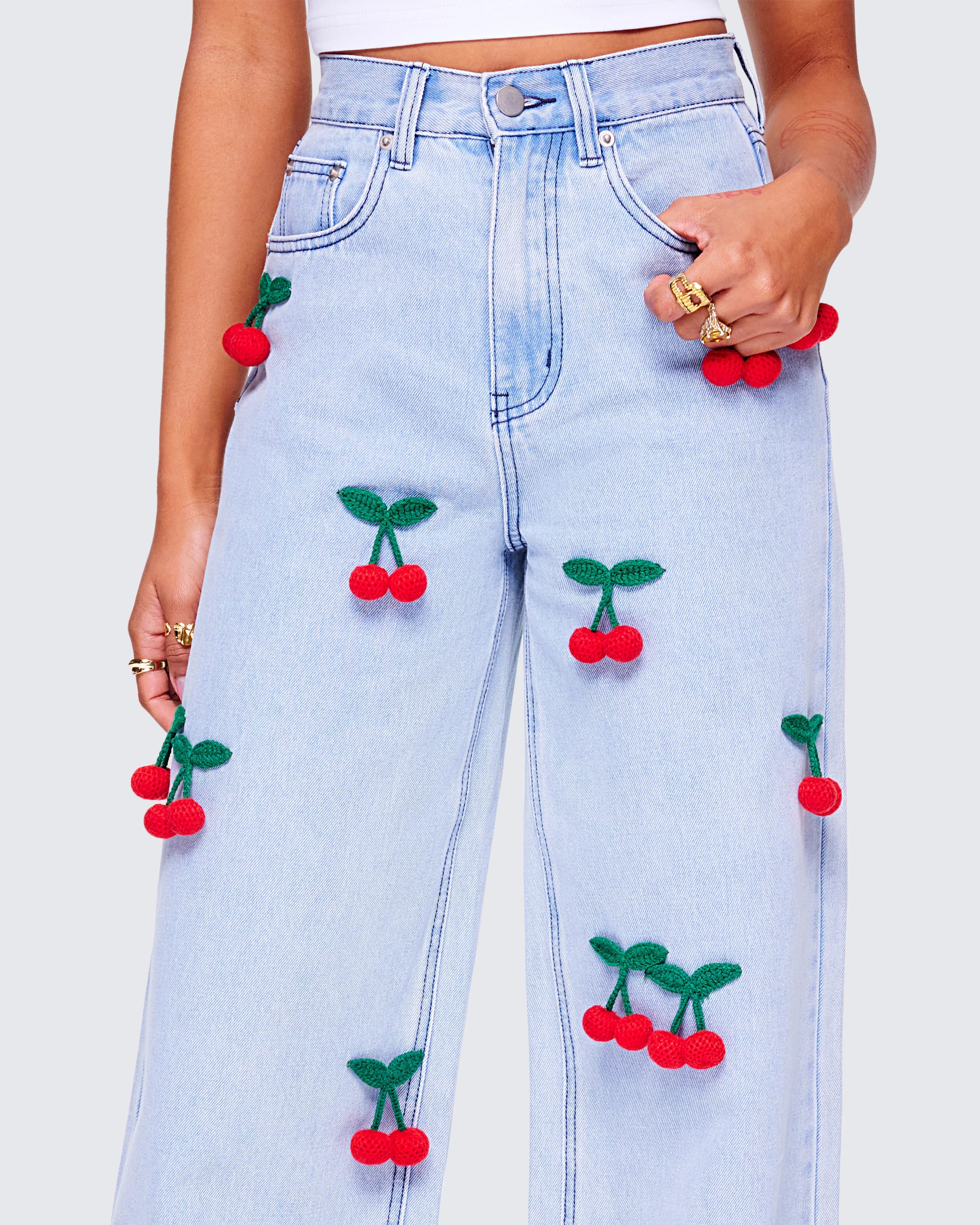 Cheri Cherry Blue Denim Jean - Image 7