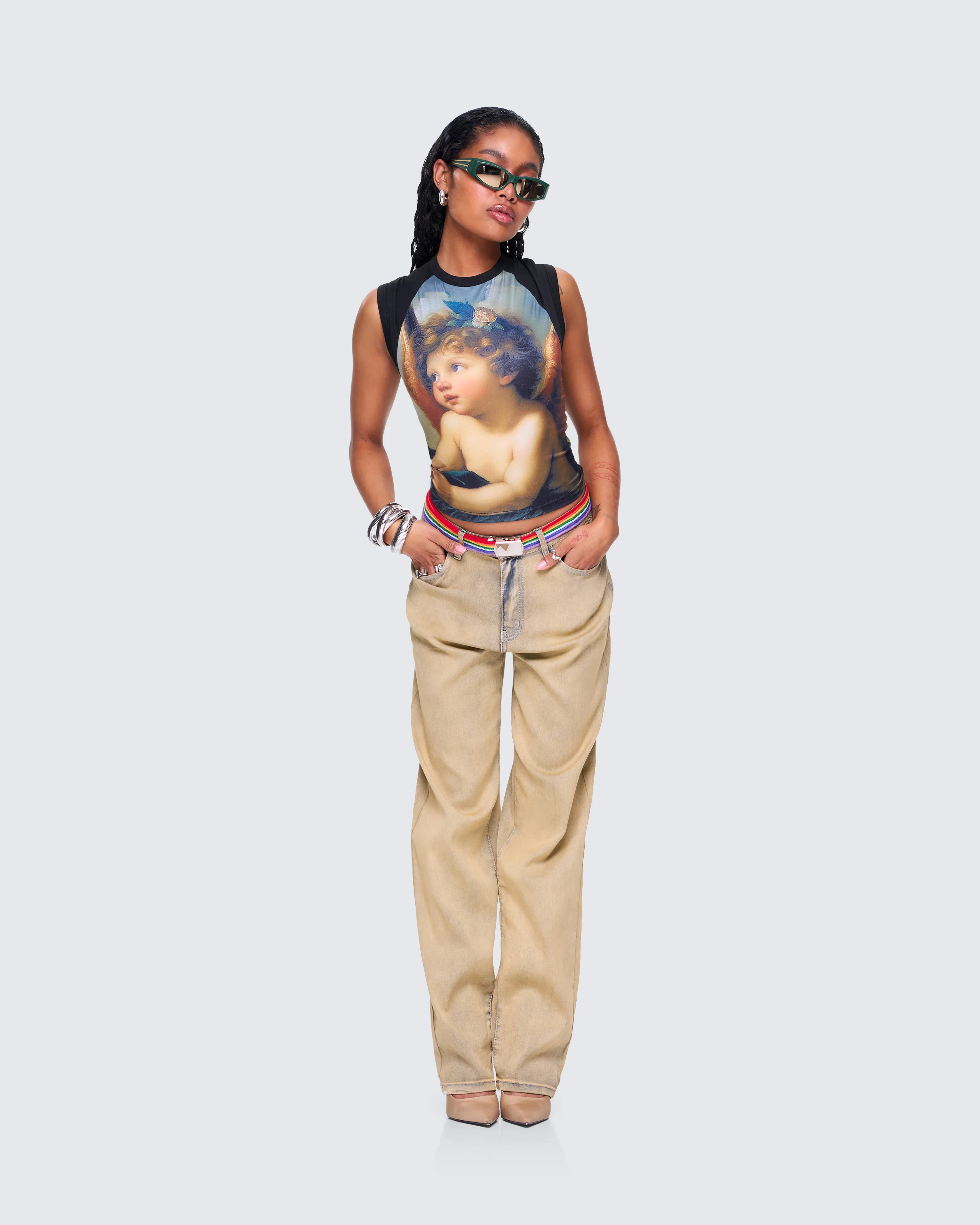 Cheryse Rainbow Woven Belt - Image 7