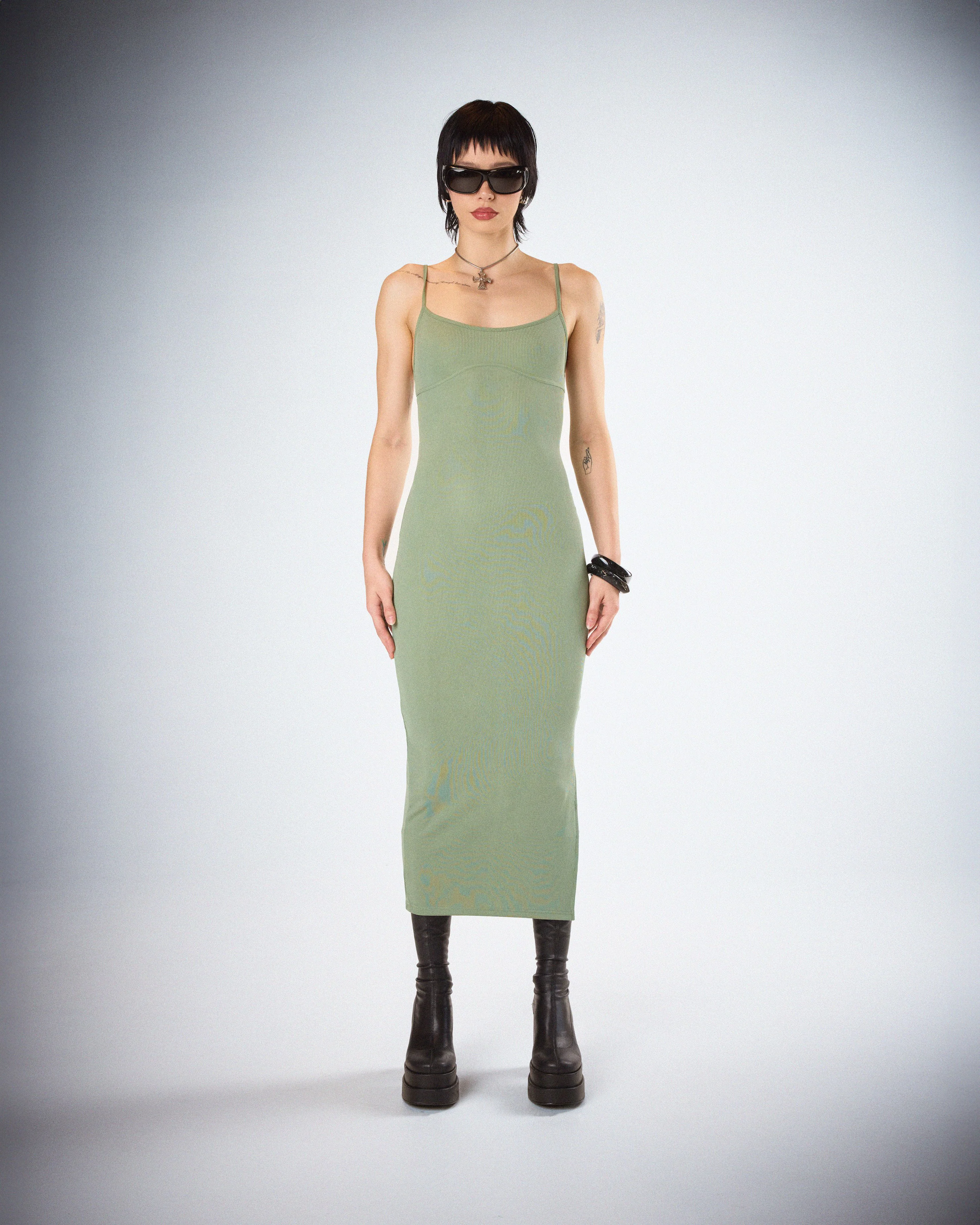 Christa Sage Rib Midi Dress - Image 4