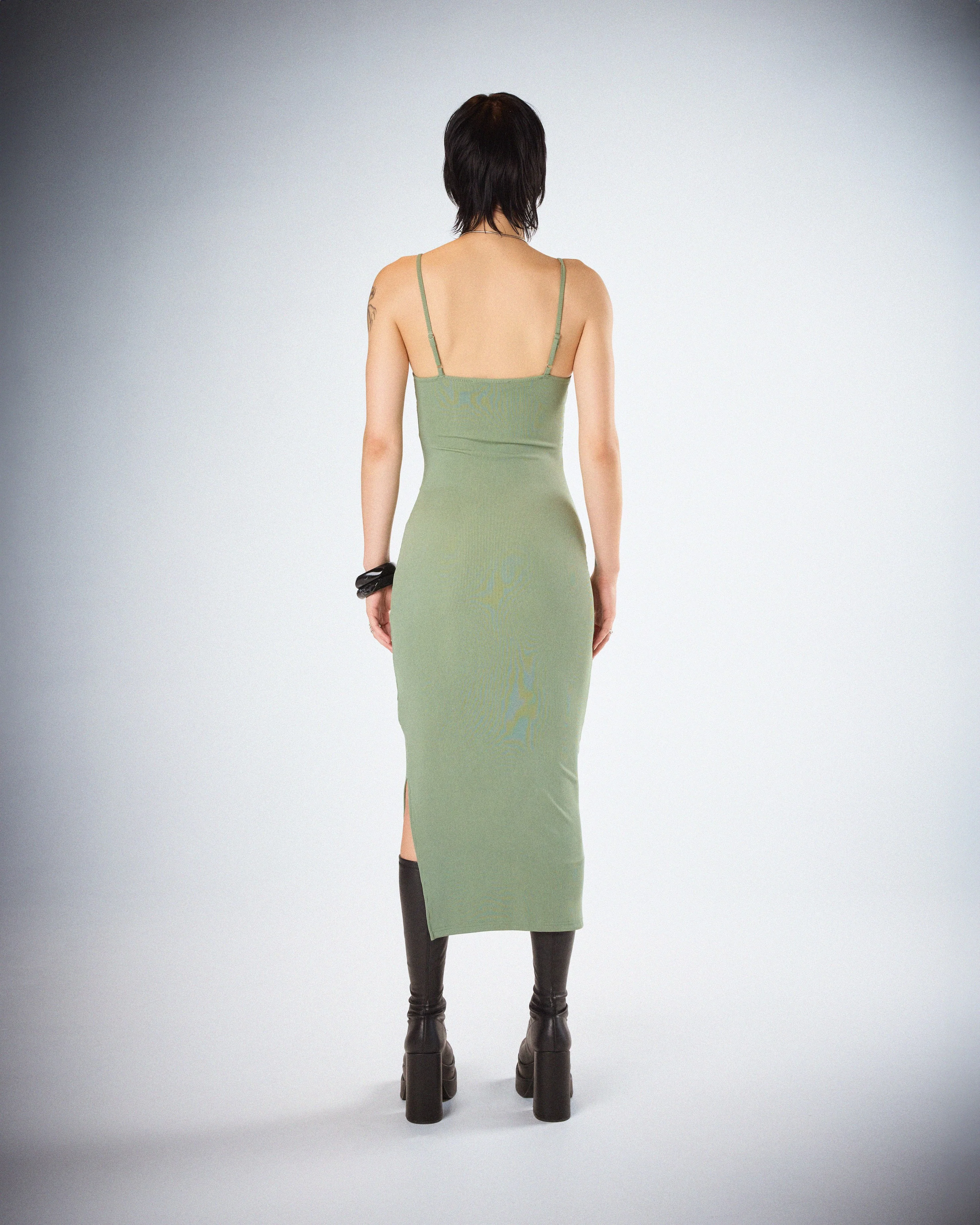 Christa Sage Rib Midi Dress - Image 7