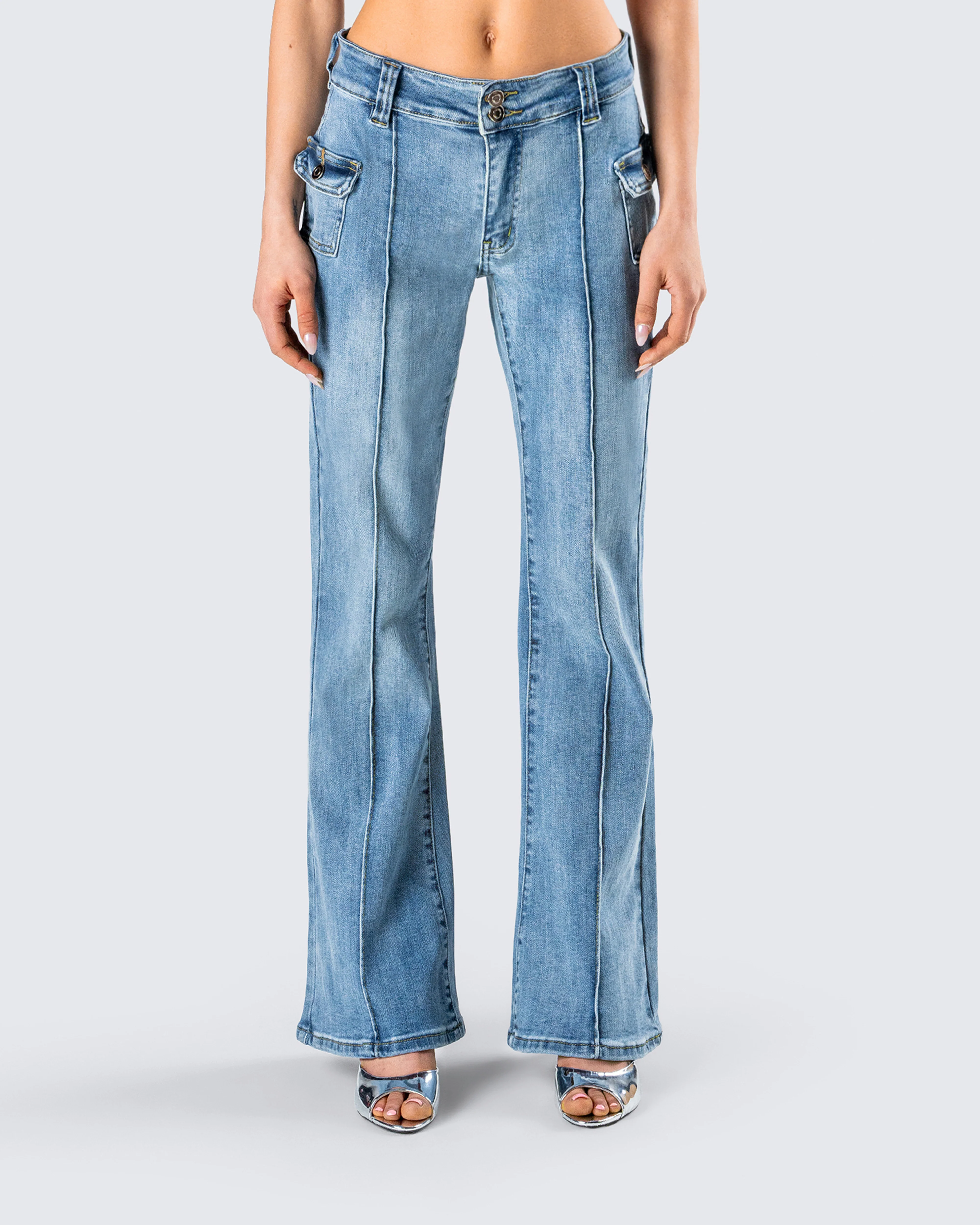 Christie Blue Mid Rise Jeans - Image 2