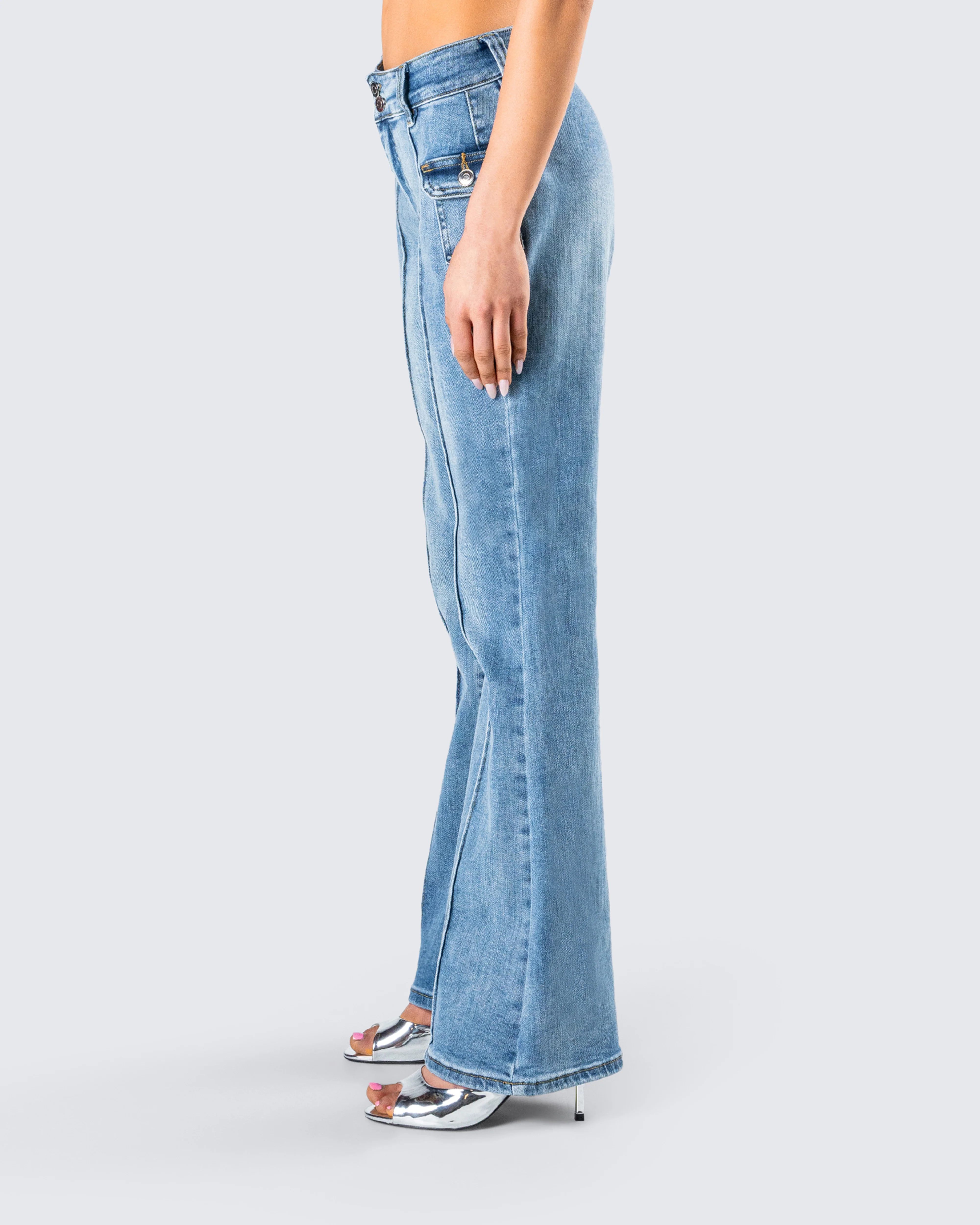 Christie Blue Mid Rise Jeans - Image 4