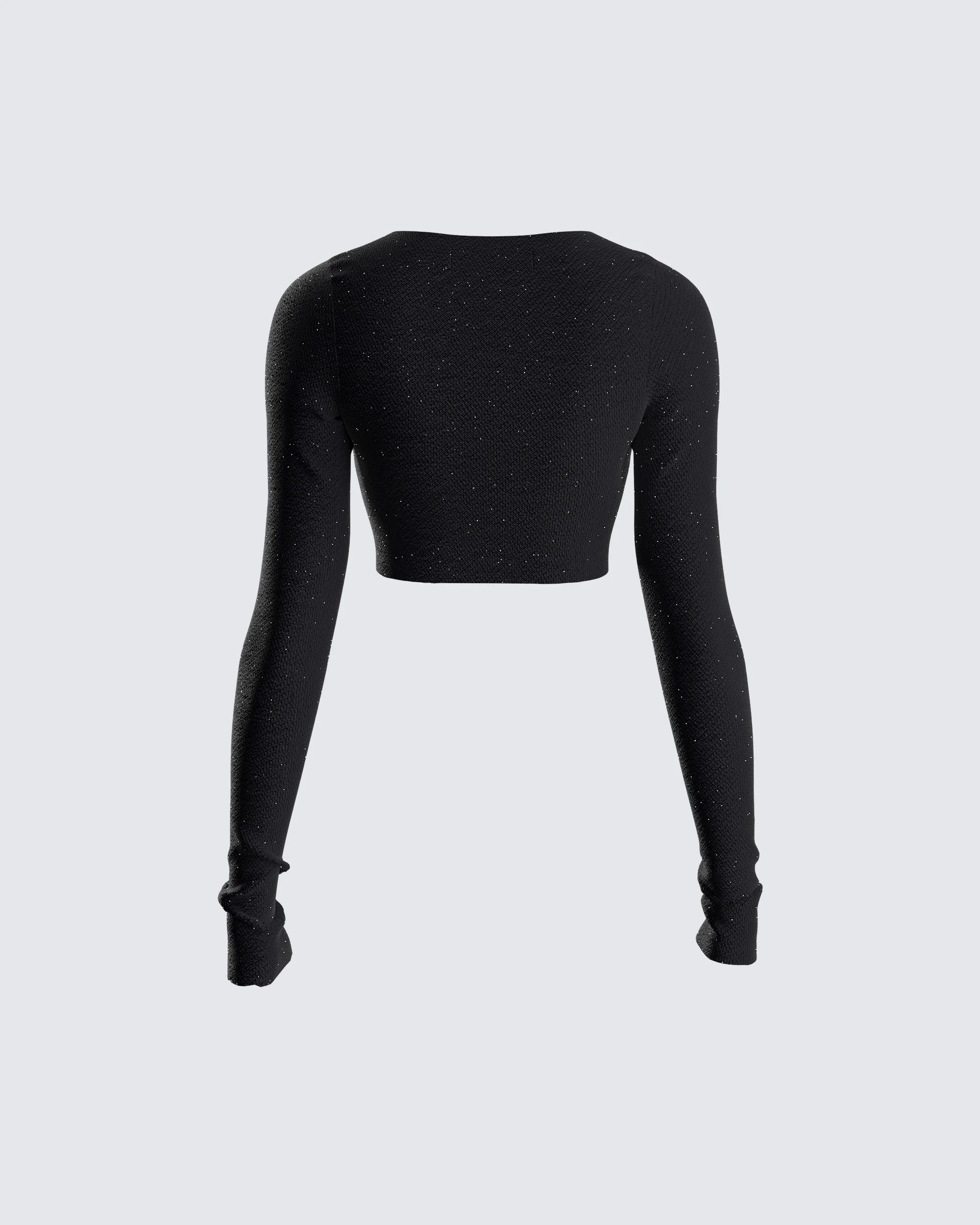 Christina Shimmer Knit Cropped Top - Image 3