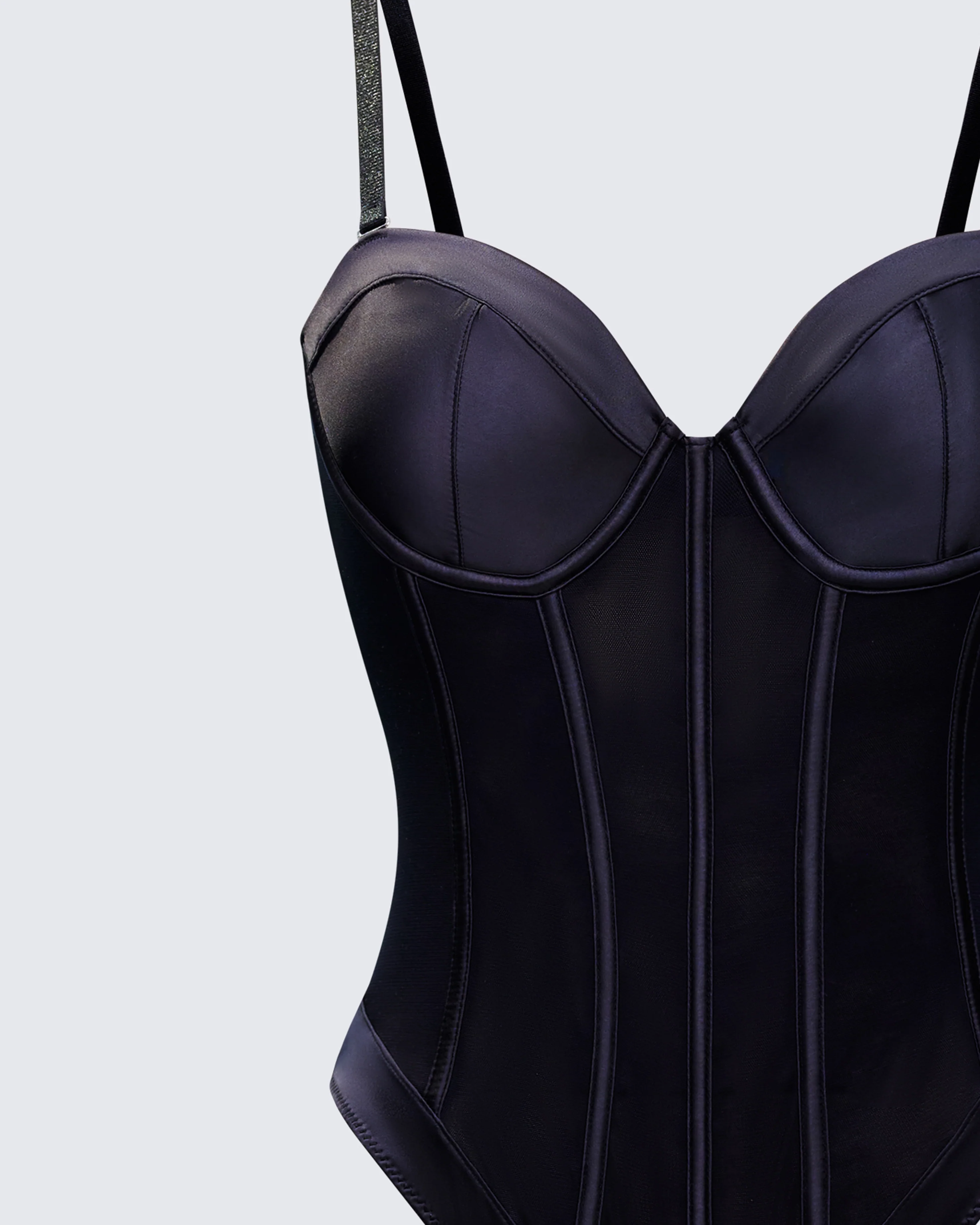 Cinderella Black Mesh Detachable Strap Bodysuit - Image 6