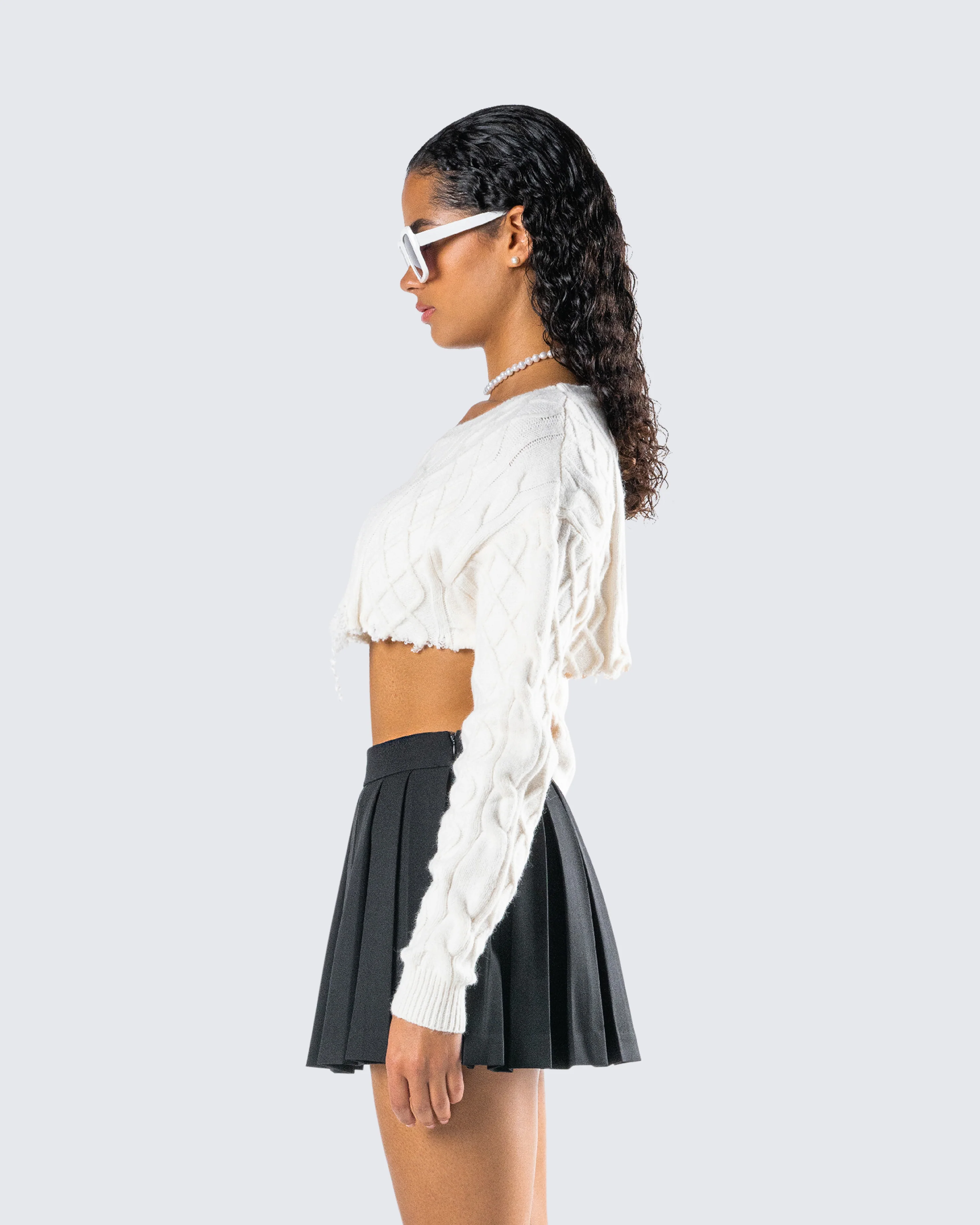 Claire Ivory Distressed Sweater - Image 6
